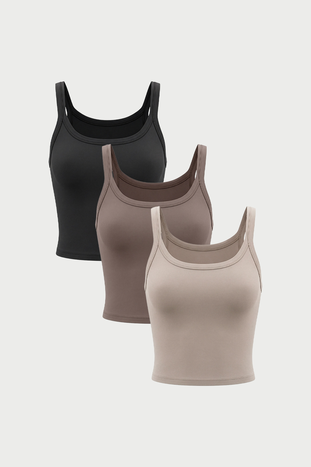 Kadın İnce Askılı Pamuklu Modal Crop 3'lü - SoftFit 2