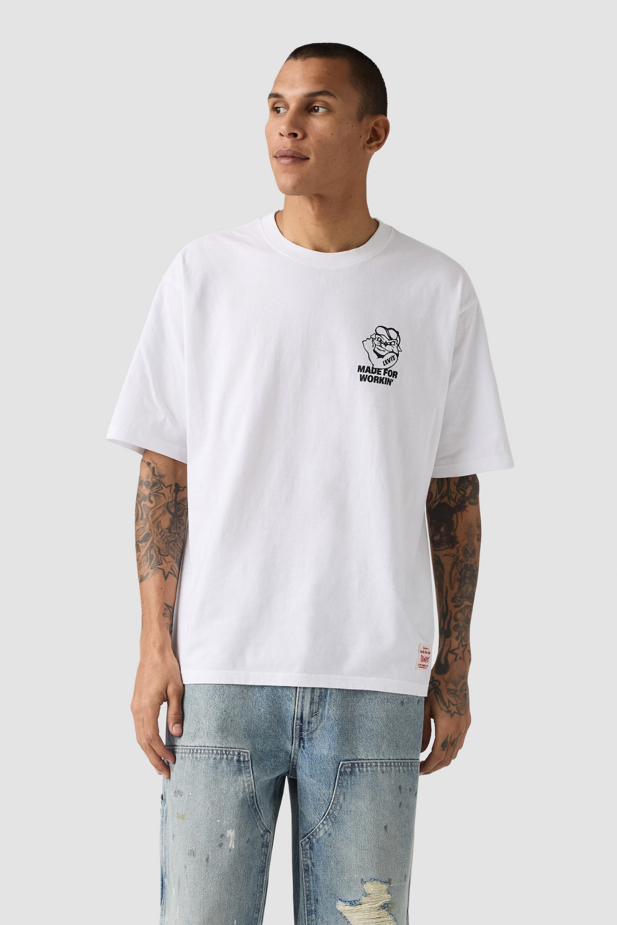 تی‌شرت سفید براق مردانه WW GR مدل Made For Workin لیوایز تی شرت Levi's