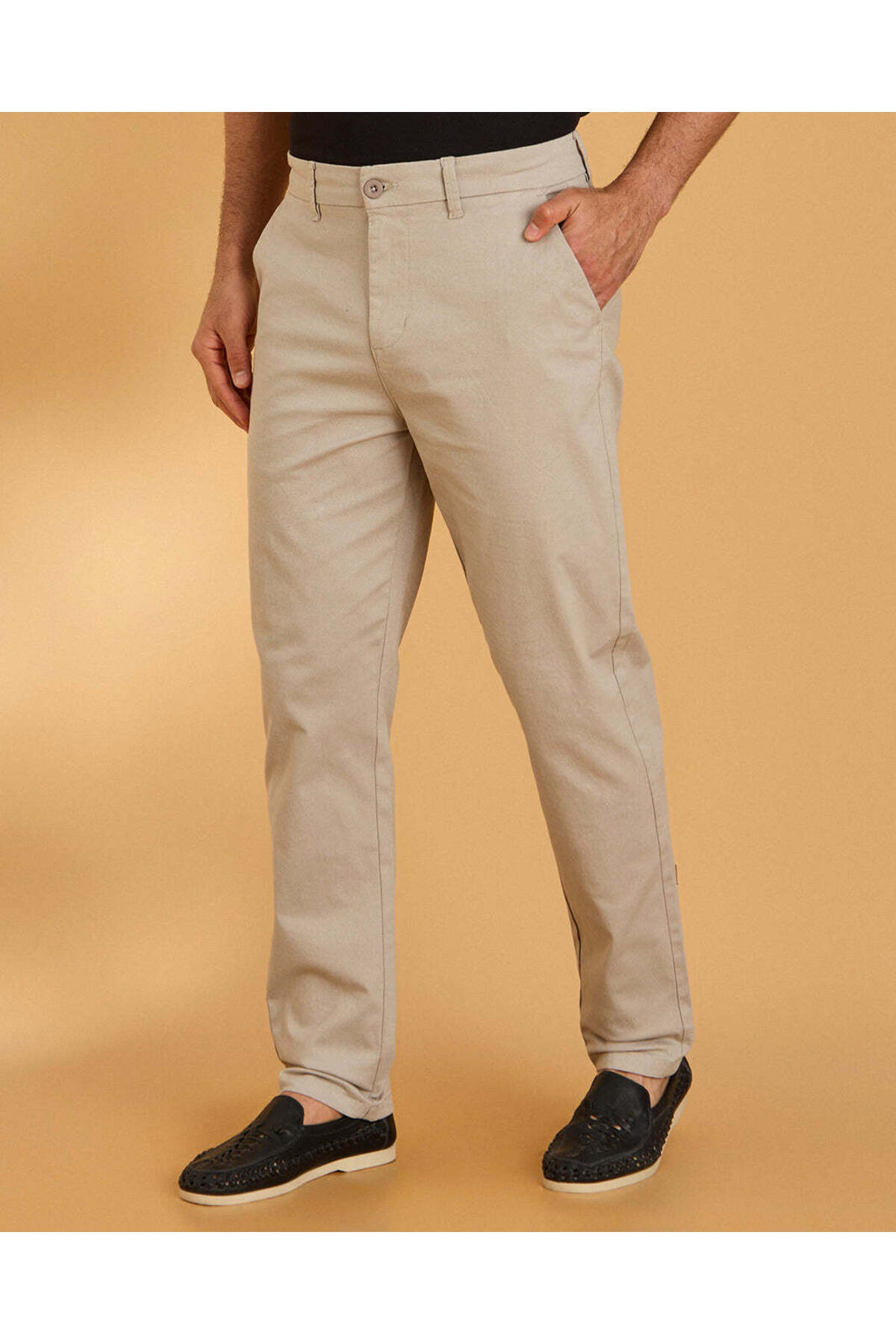 REDTAG Men Beige Chino Trousers