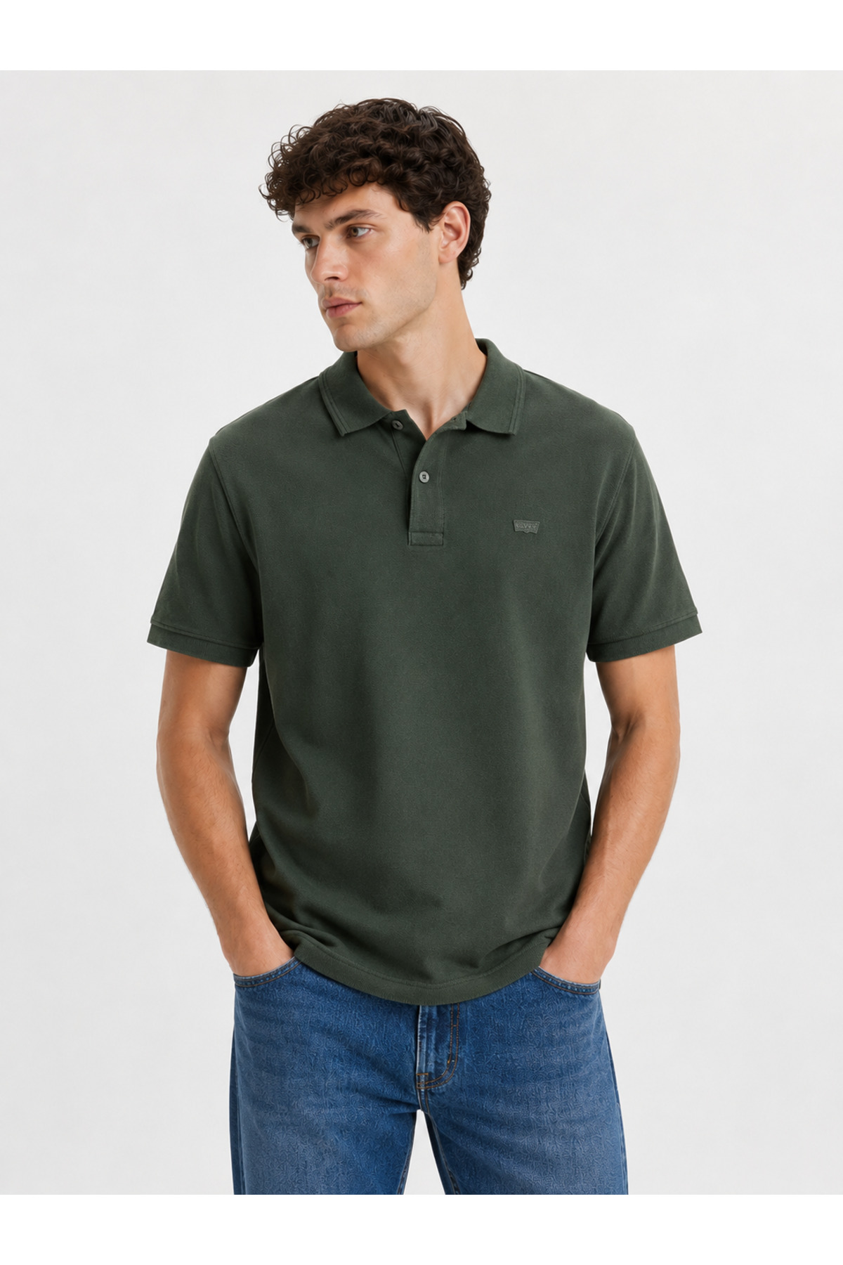 Levi's Standard Fit Green Polo Neck T-Shirt 00Aur-0001