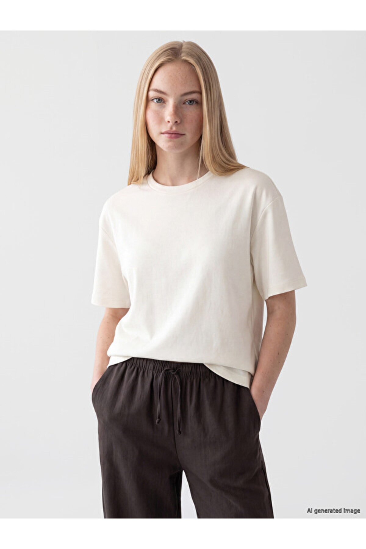 LC Waikiki Sparkling Choices from Shining Store Zero Roba Collar Soft Touch Women's T-Shirt
