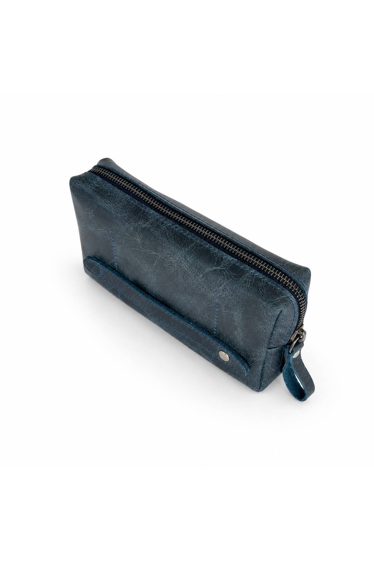 ÖzkanAccessory Capella Hakiki Deri Lacivert Unisex El Çantası görsel 6