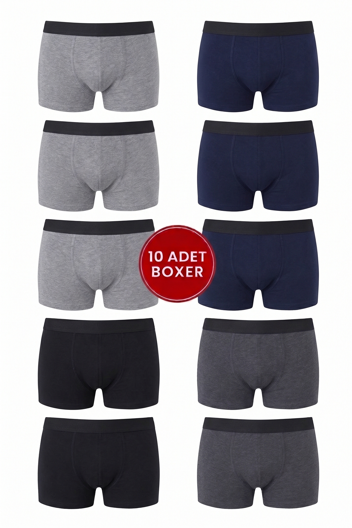 NACAR STORE Men's 10-Pack Cotton Lycra Mixed Color Stretch Fabric Boxers