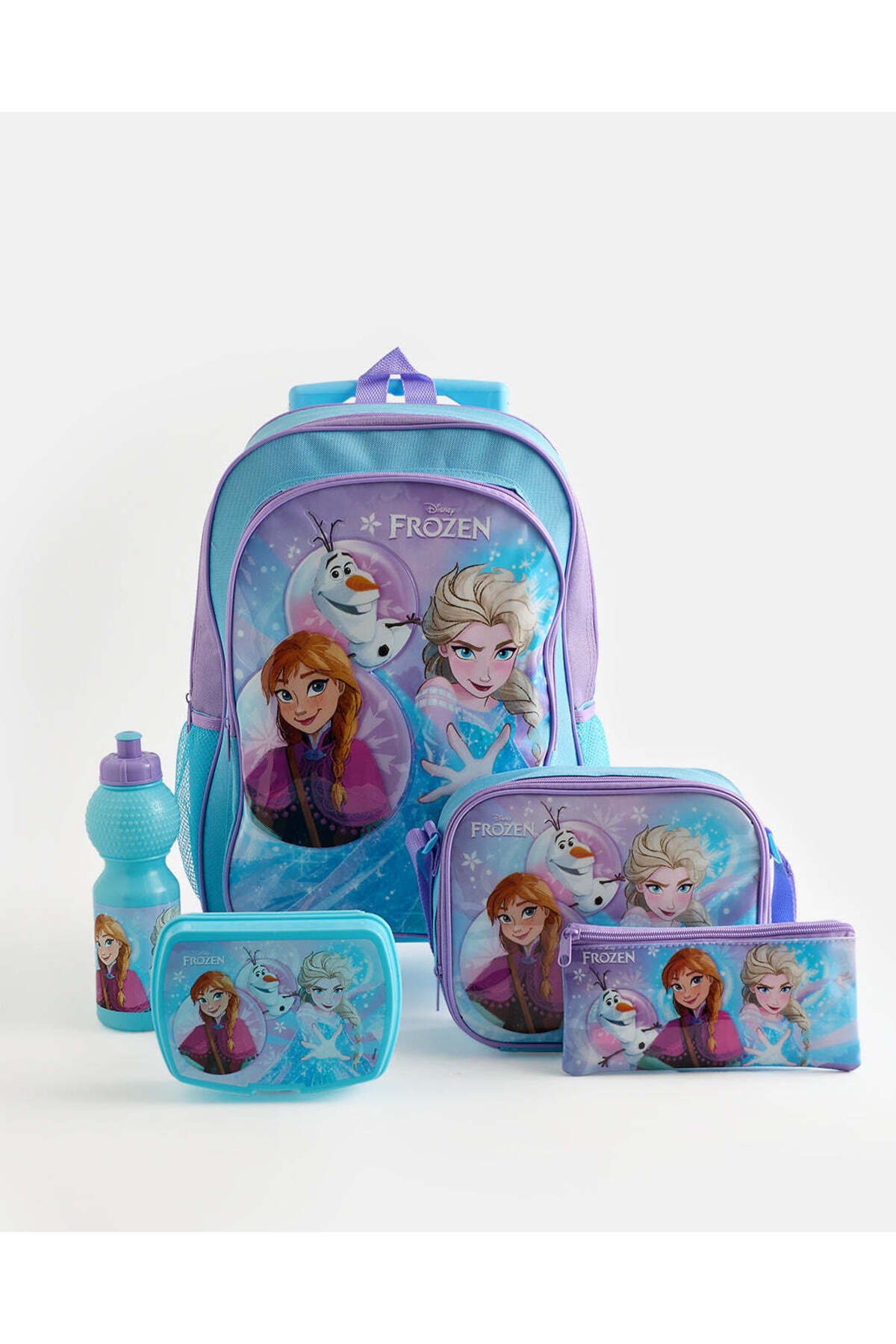REDTAG Frozen Kids 5-In-1 Trolley Backpack Set (16 Inch)