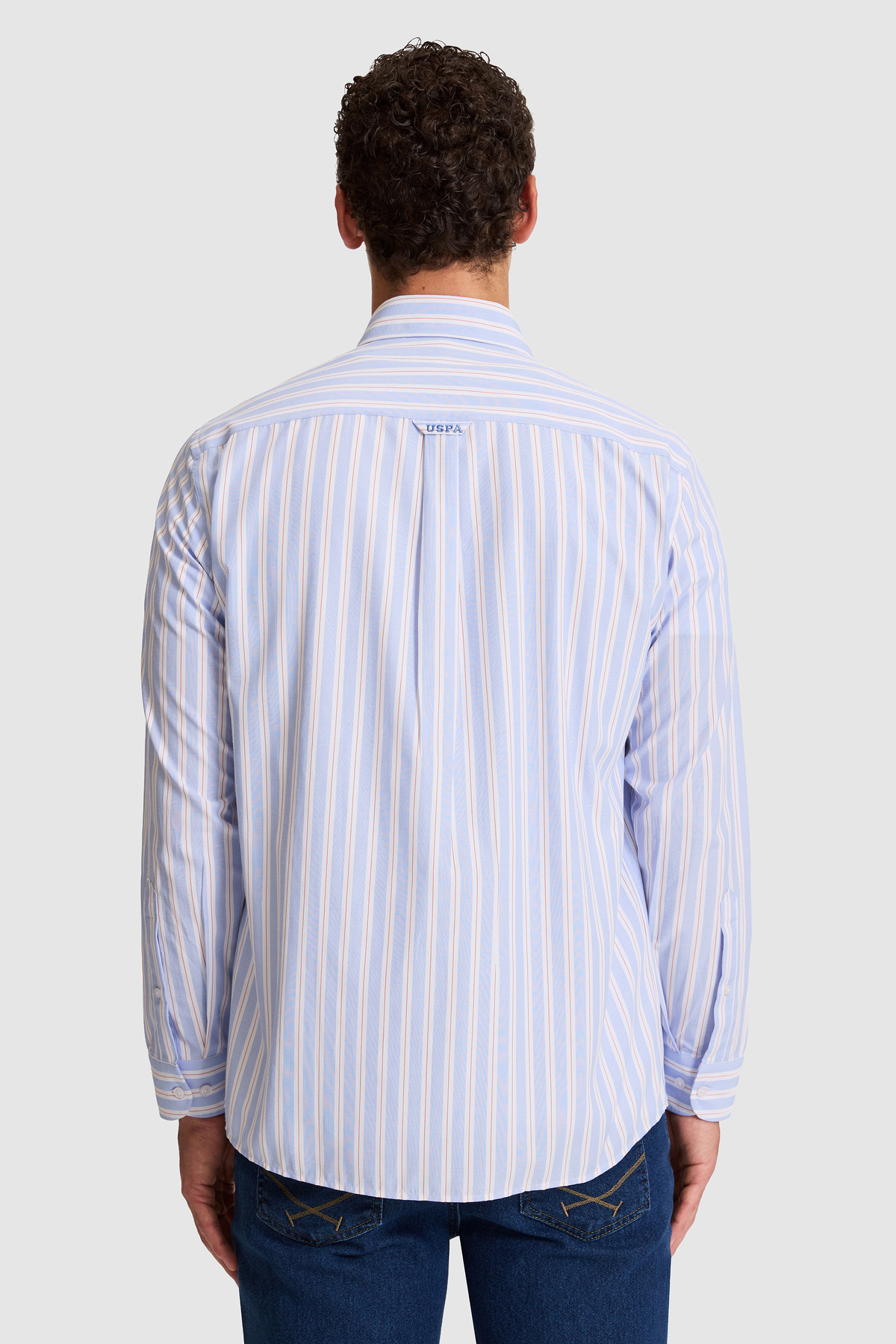 U.S. Polo Assn. Erkek Mavi Uzun Kollu Gömlek 50324674-VR036 görsel 5