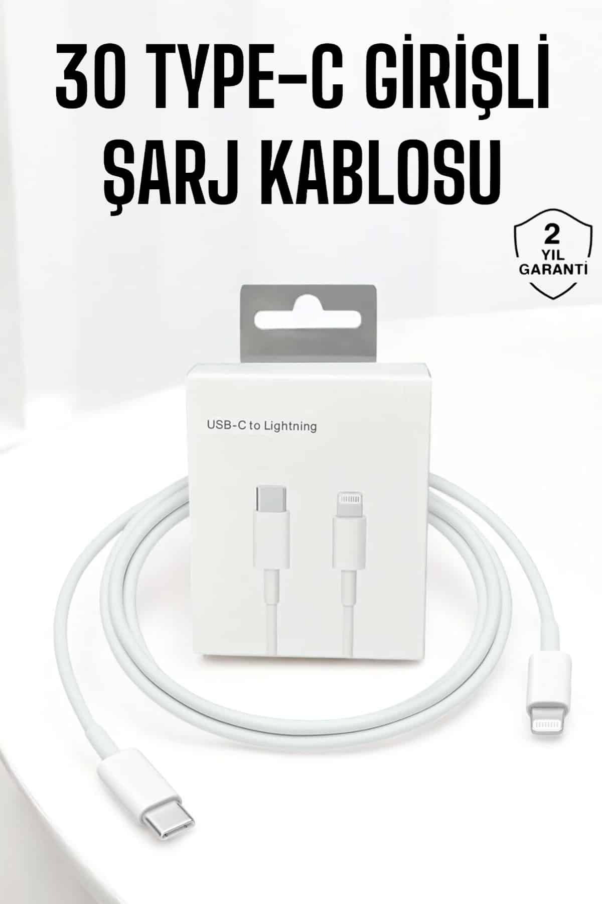 markentegra Iphone Uyumlu İOS Uyumlu Lightning Hızlı Şarj Tye C Lightning Şarj Kablosu Akıllı Telefon