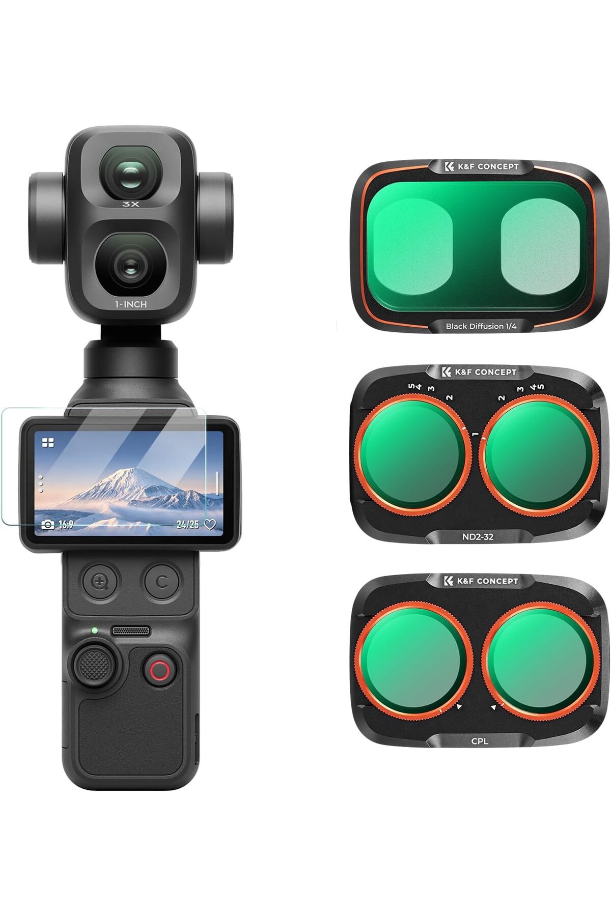 その他 OSMO POCKET v1.2 K&F CONCEPT DJI Osmo Pocket 4P CPL + Black Diffusion 1/4 + ND2-32
