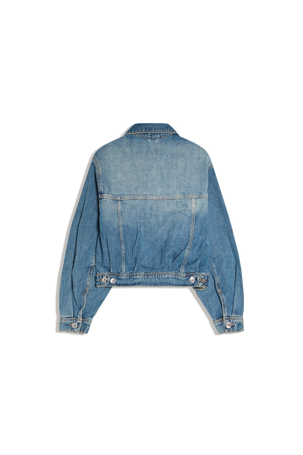 Bershka Balon kesim crop denim ceket görsel 6