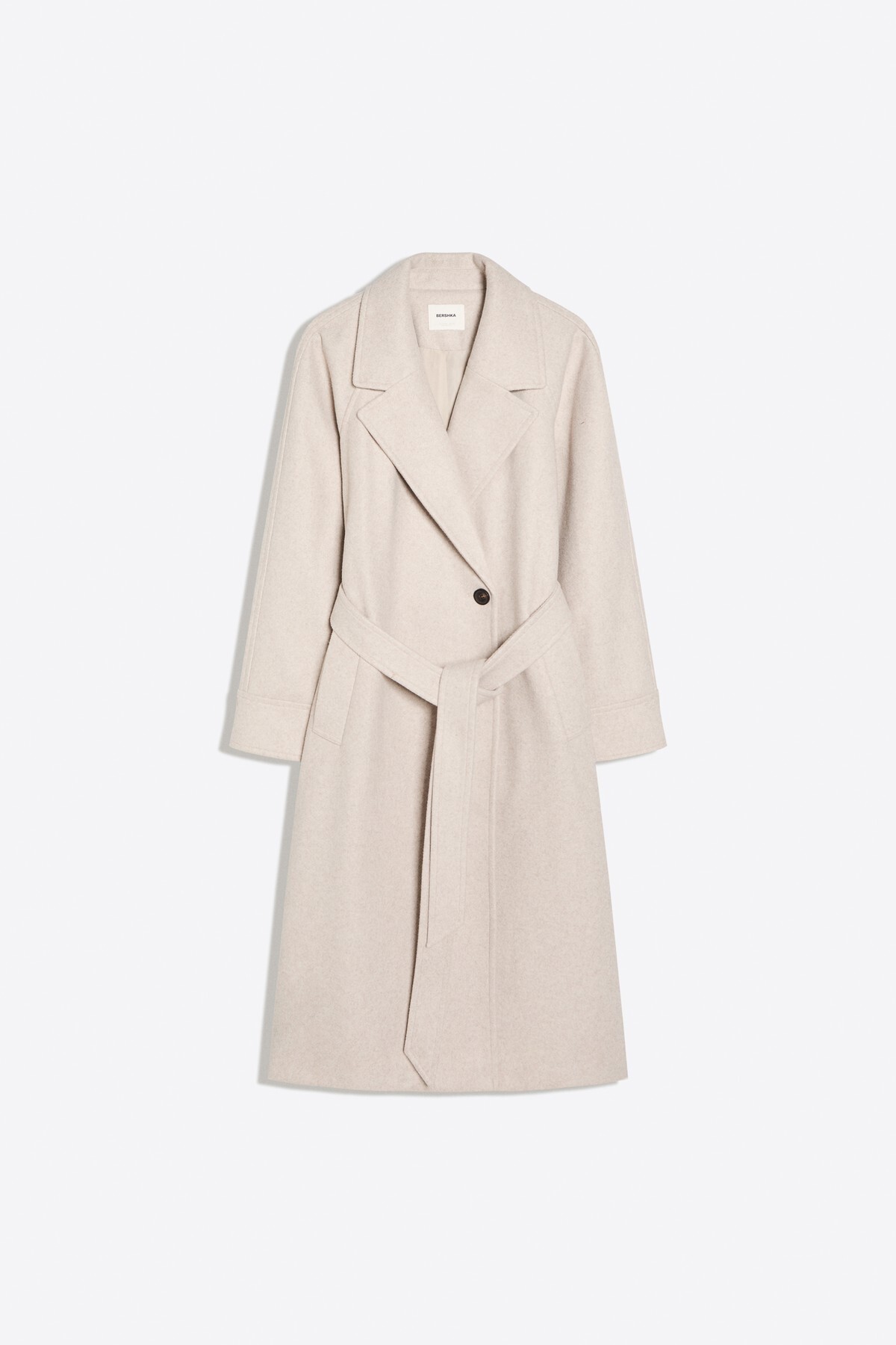 Bershka Soft touch kemerli uzun kaban görsel 2