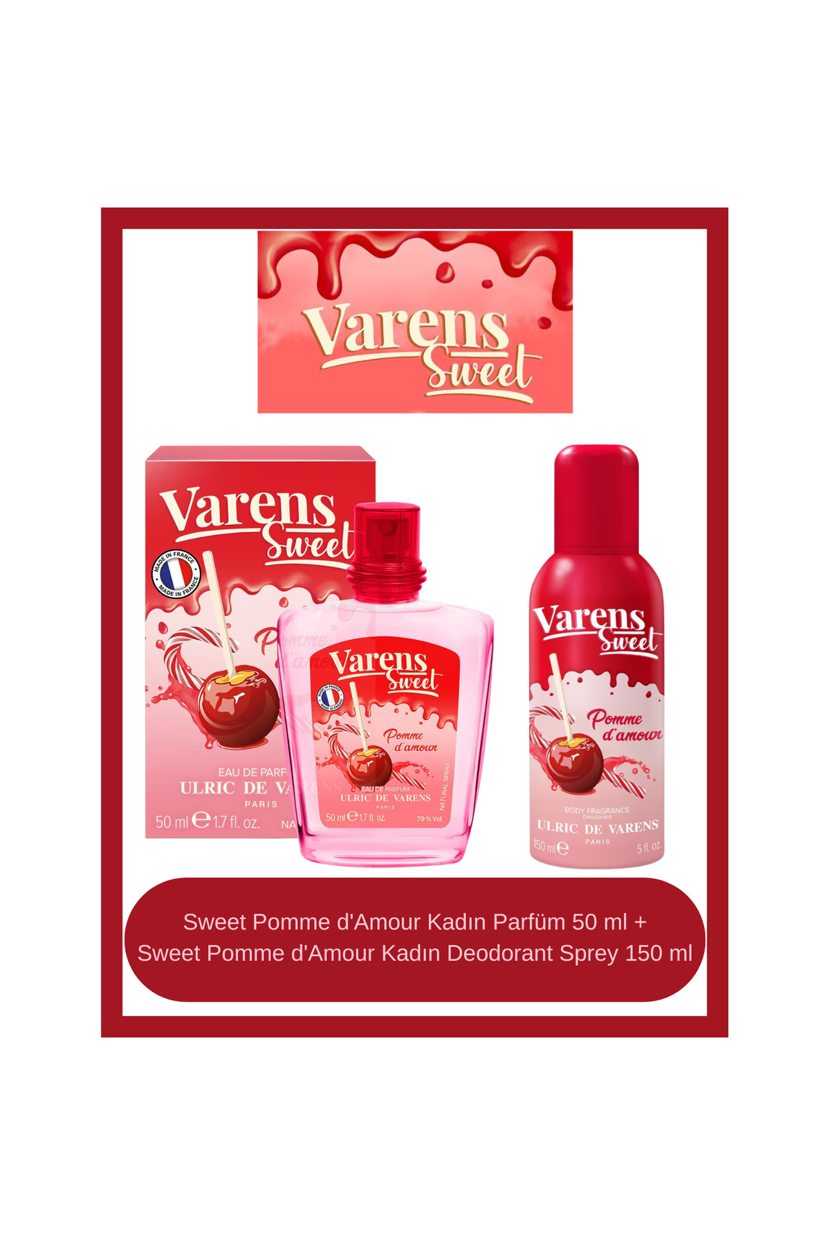 Ulric De Varens Kadın Edp Parfüm Varens Sweet Pomme D'amour 50 ml - Sweet Pomme d'Amour Kadın Deodorant Sprey 150 ml — 1947