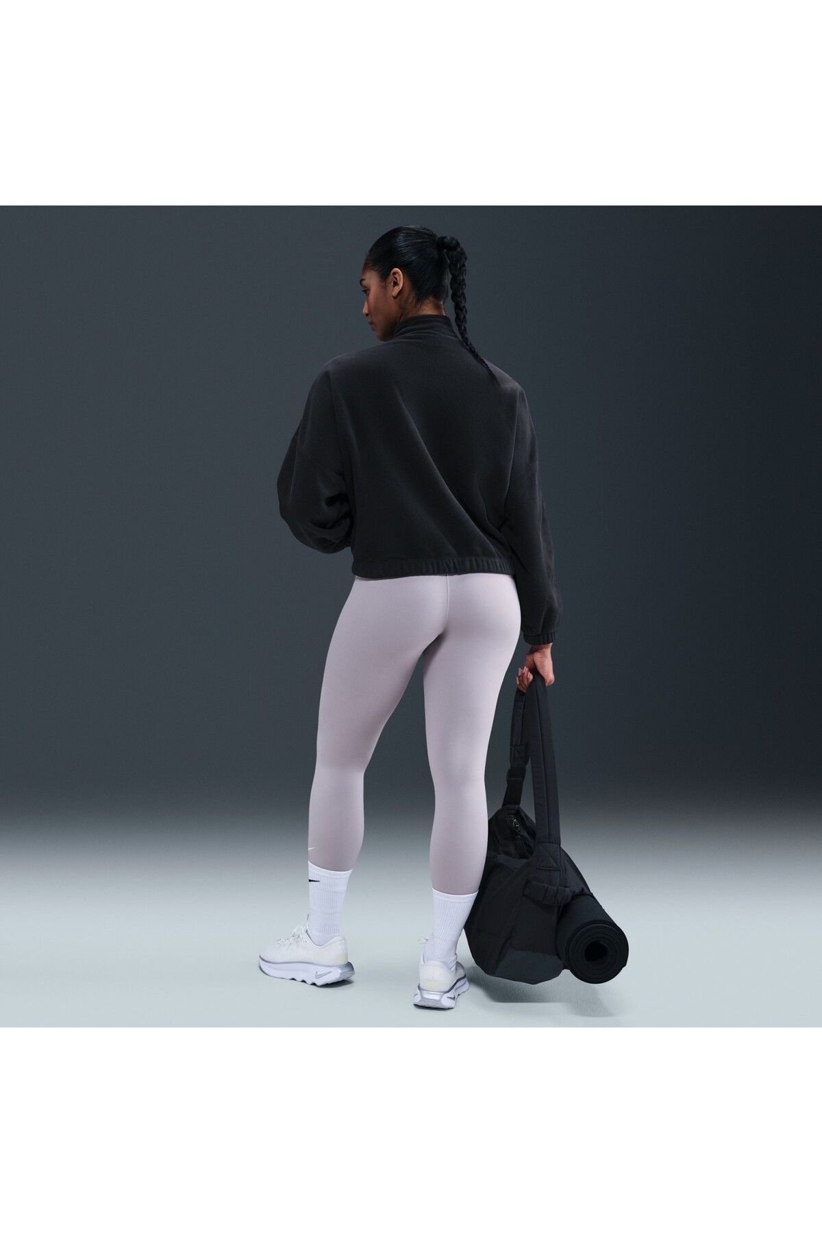 Nike One Therma-FIT Yarım Fermuarlı Oversize Kadın Polar Sweatshirt | IO0182 görsel 2
