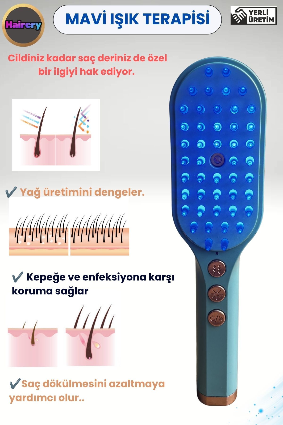 تونیک مراقبت از مو Velda Tech Haircry و myVelda، ست مراقبت از مو در منزل، ماساژ ویبره + بخار سرد + نور درمانی آبی و قرمز [رنگی] — TYC1A8D40124FE34DDC62D500 — تصویر 5 از 8