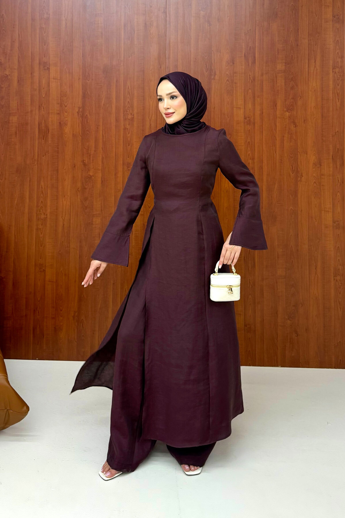 Melike Tatar Slit Tunic Set 84-6095