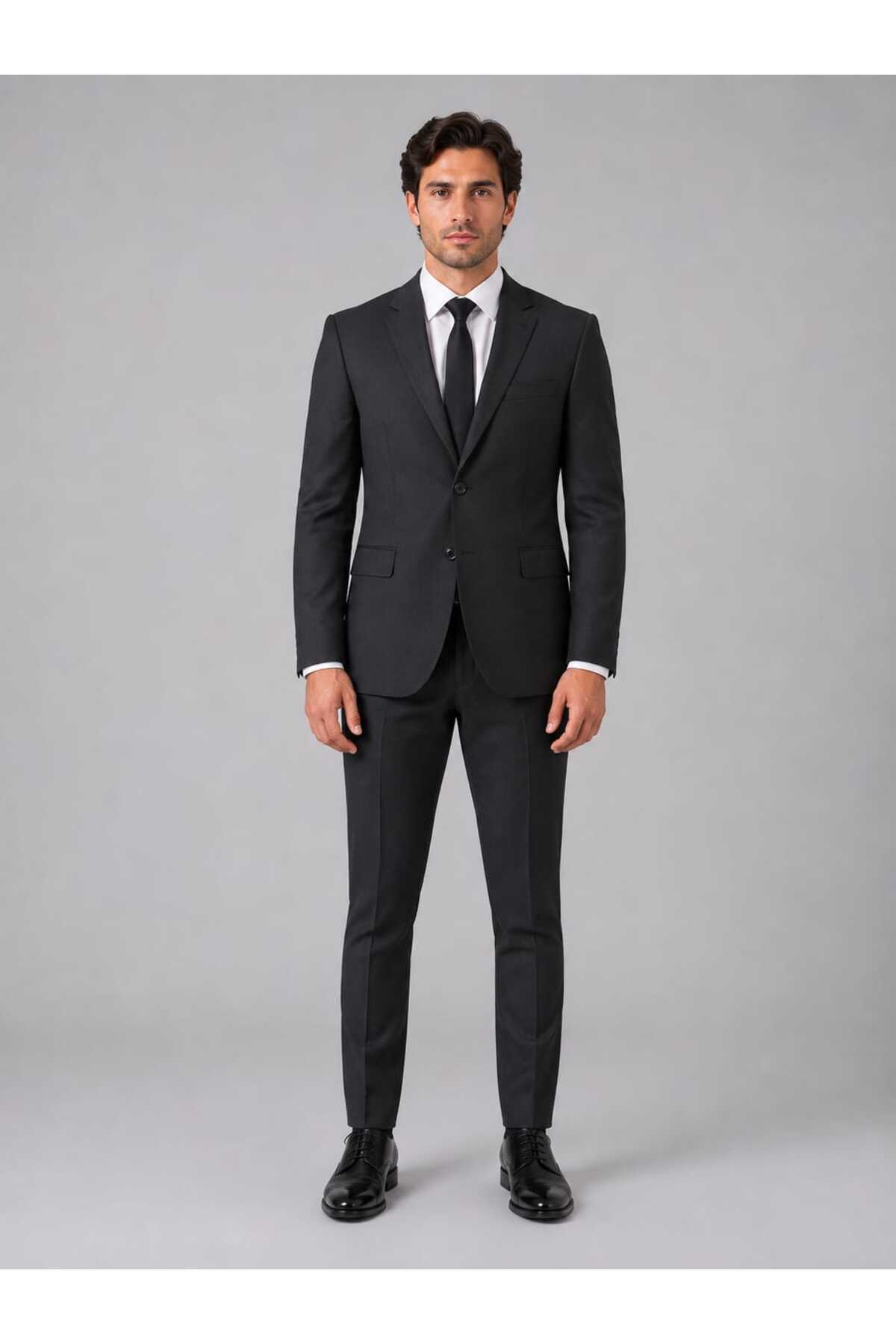 SlimFit 140's Takım Elbise beden:46-48-50-52-54-56-58 — مشکی TK-111