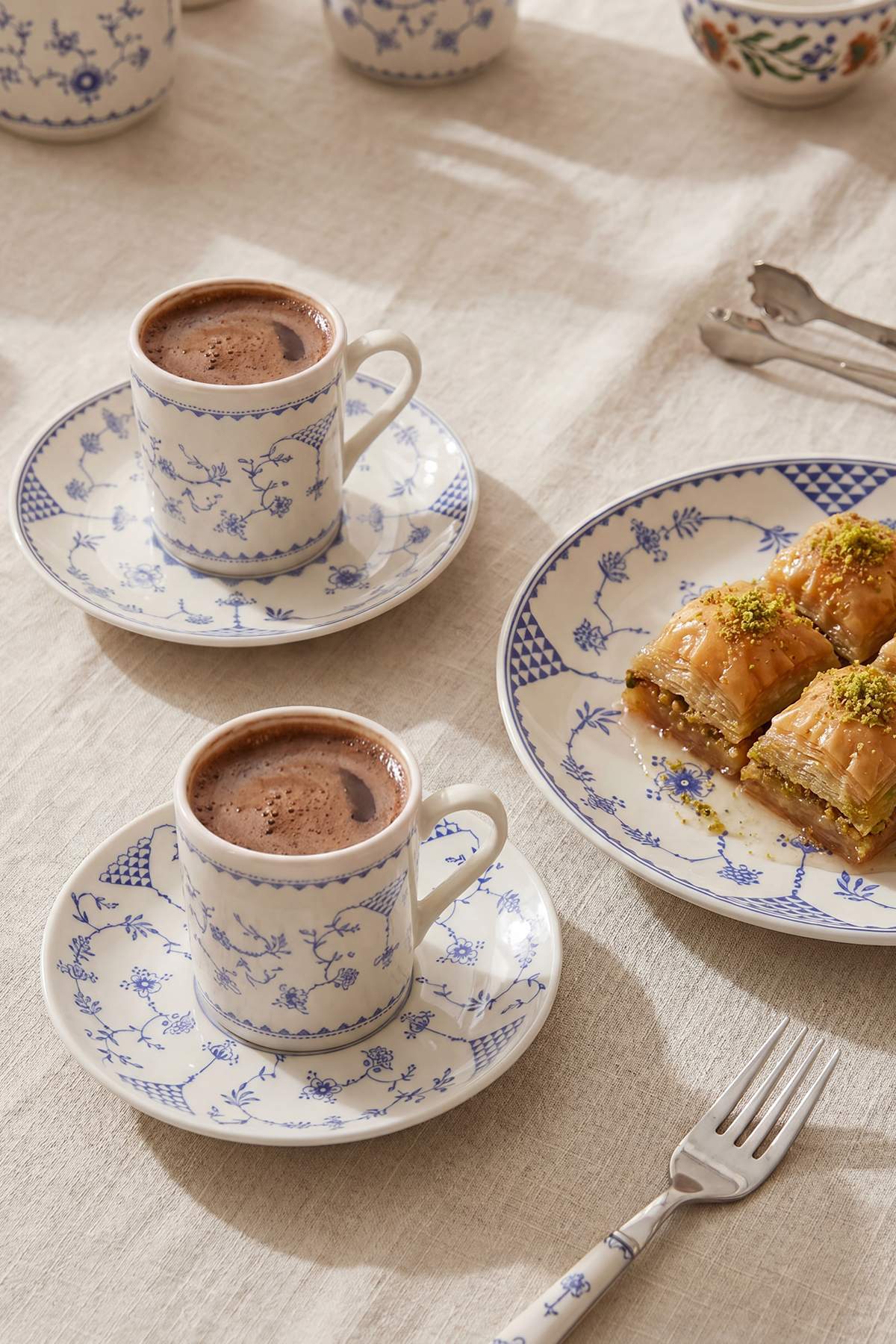 Trendyol Home 2-Piece Blue Blanc Porcelain Coffee Cup Set 90Cc Tphss26Kfc00010