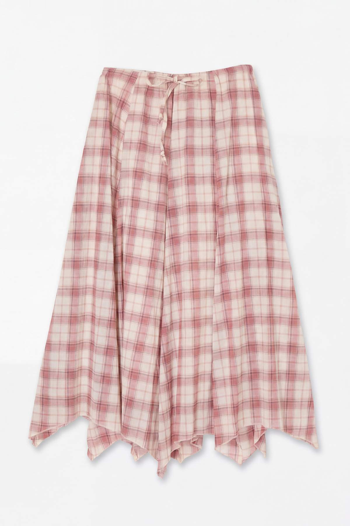 Drop by Trendyolmilla Kiremit Ekose Desen Beli Lastikli Ayarlanılabilir Uzun Astarlı Etek TDRSS26ET00069