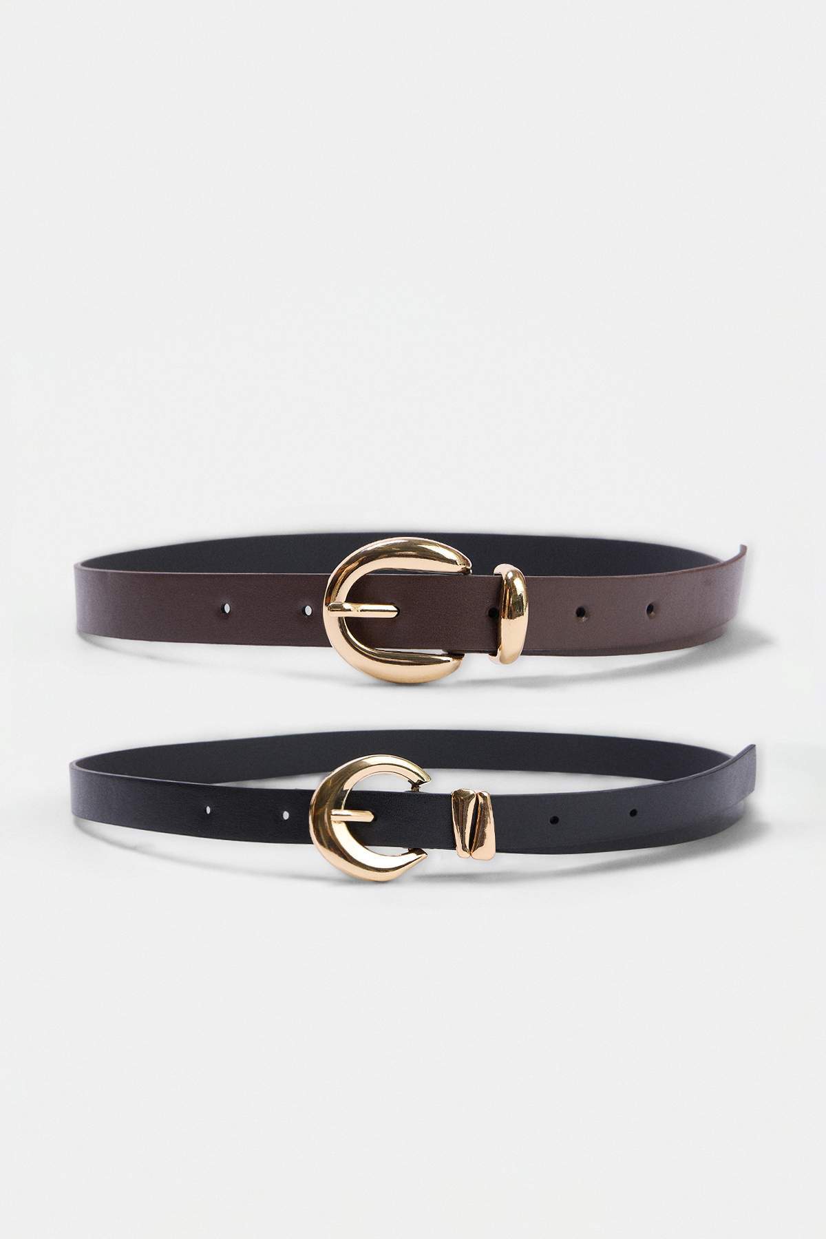 Trendyol Shoes Black-Brown Women's Double Belt Takaw27Ke00009