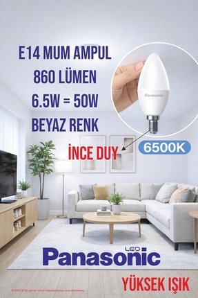 Panasonic Mum Ampul 6,5W 50W Eşdeğer 6500K Beyaz Işık E14 Duy – Sınıfında En ...