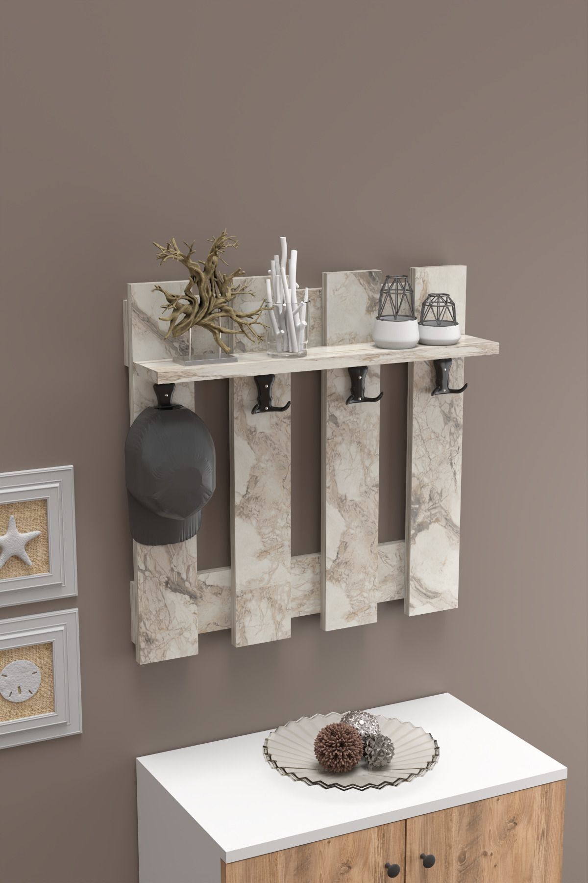 Goldfalez Country Duvar Askılığı Beyaz 60 cm görsel 3