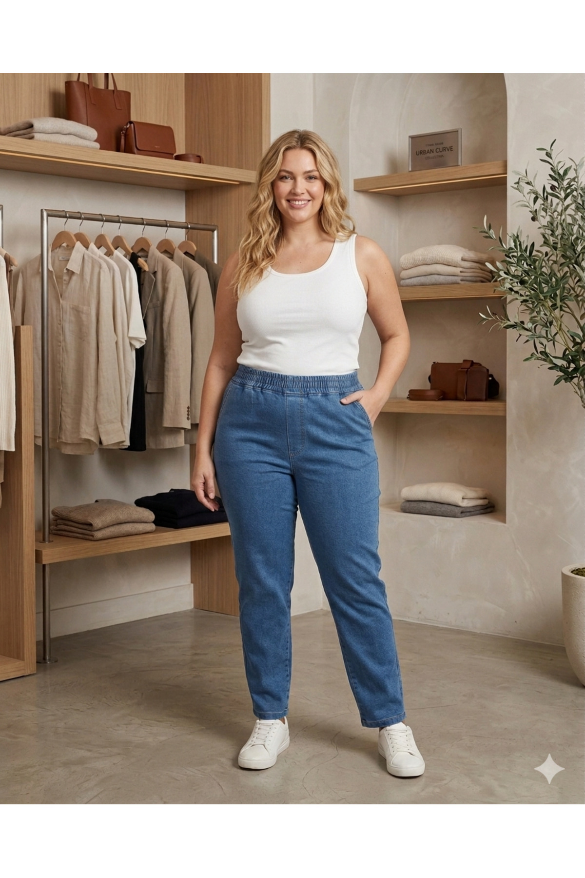 Butik BELİ LASTİKLİ YÜKSEK BEL BÜYÜK -KÜÇÜK BEDEN BORU PAÇA LİGRALI PANTOLON görsel 5