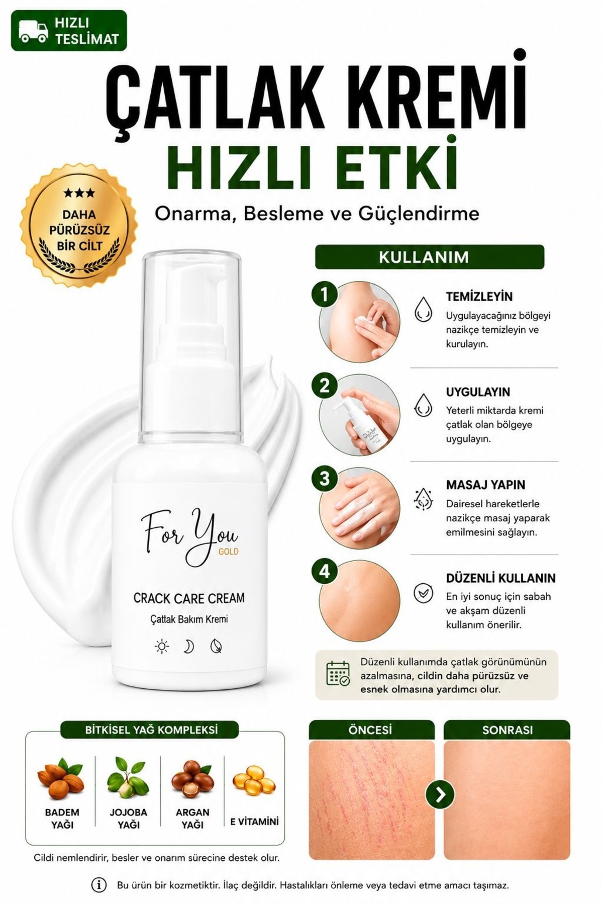 Çatlak Önleyici Bakım Krem- Hamilelik & Doğum Sonrası Çatlak Bakım Kremi — çatkrem01 — تصویر 5 از 7