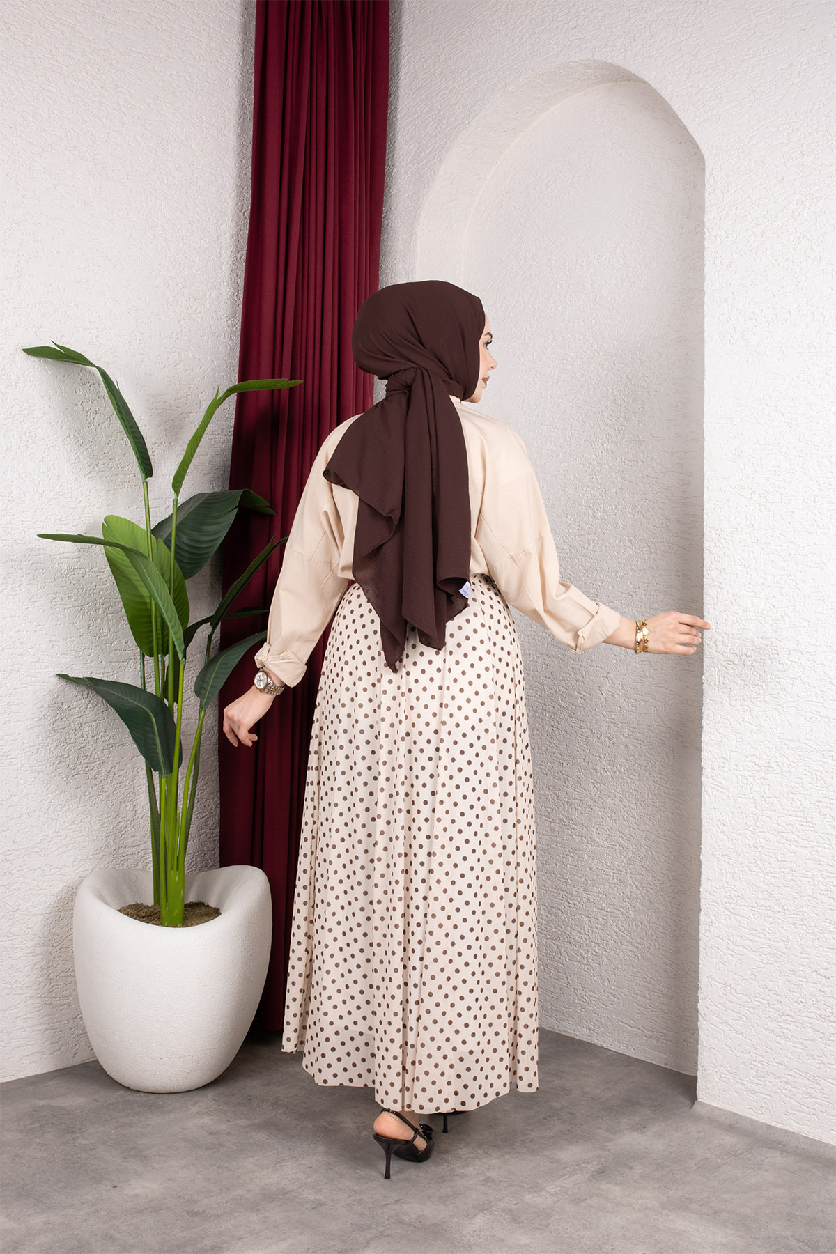 Sfg Life Moda Kadın Astarlı Puantiye Desenli Tül Etek görsel 2