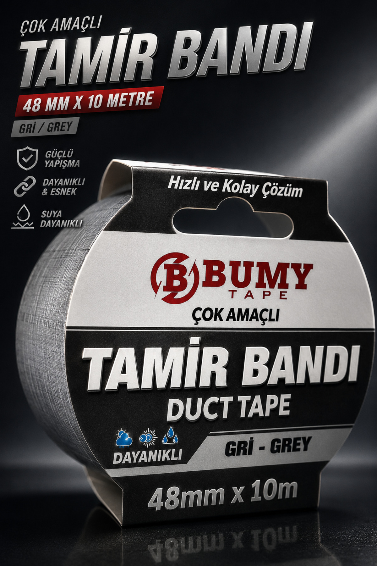 GRAY Repair Insulation Tape 48 Mm X 10 METERS General Duct Tape Waterproof Sealing Reinforcement Tapes