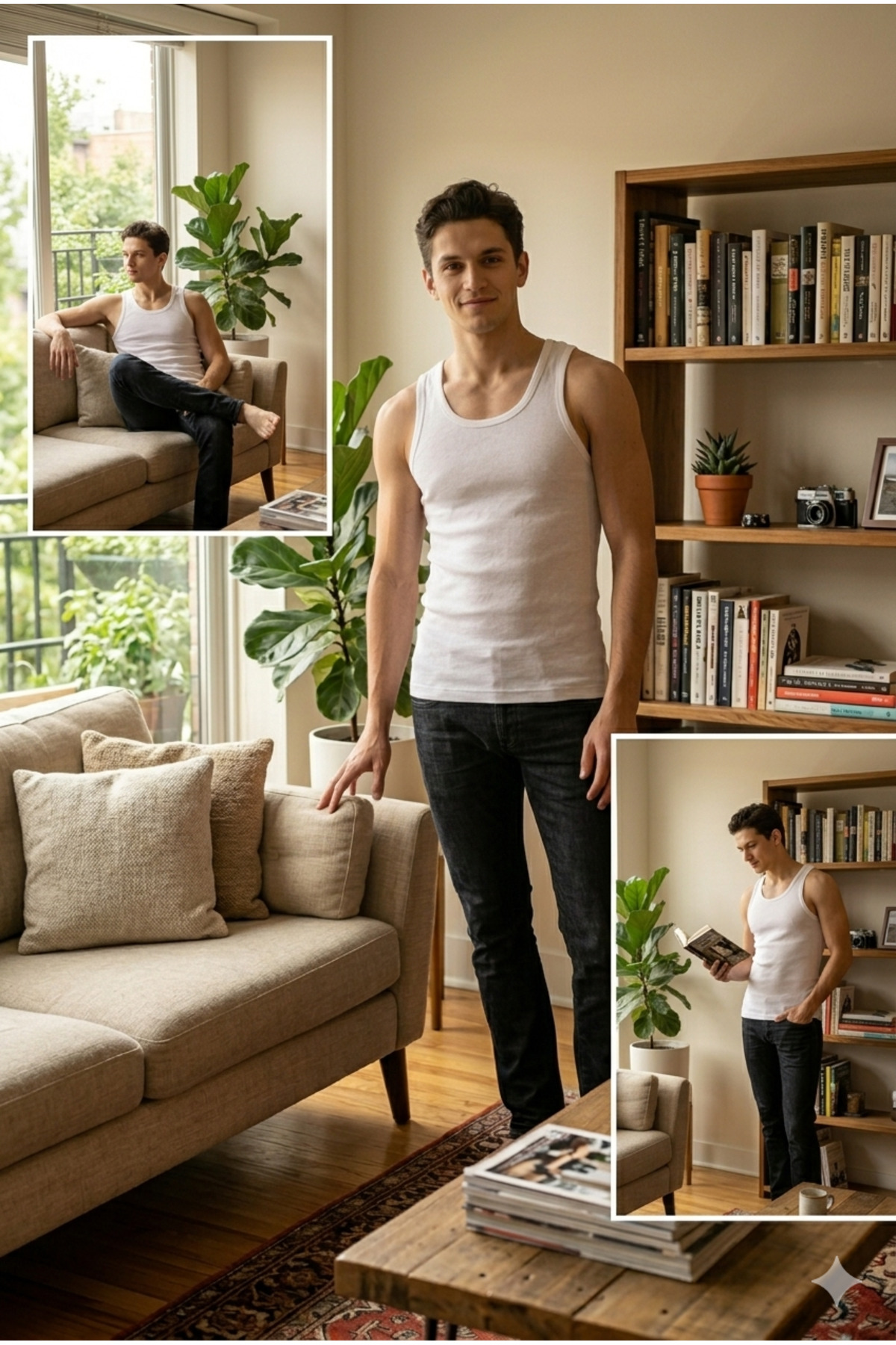 Men's White Combed Cotton Singlet 6-Pack