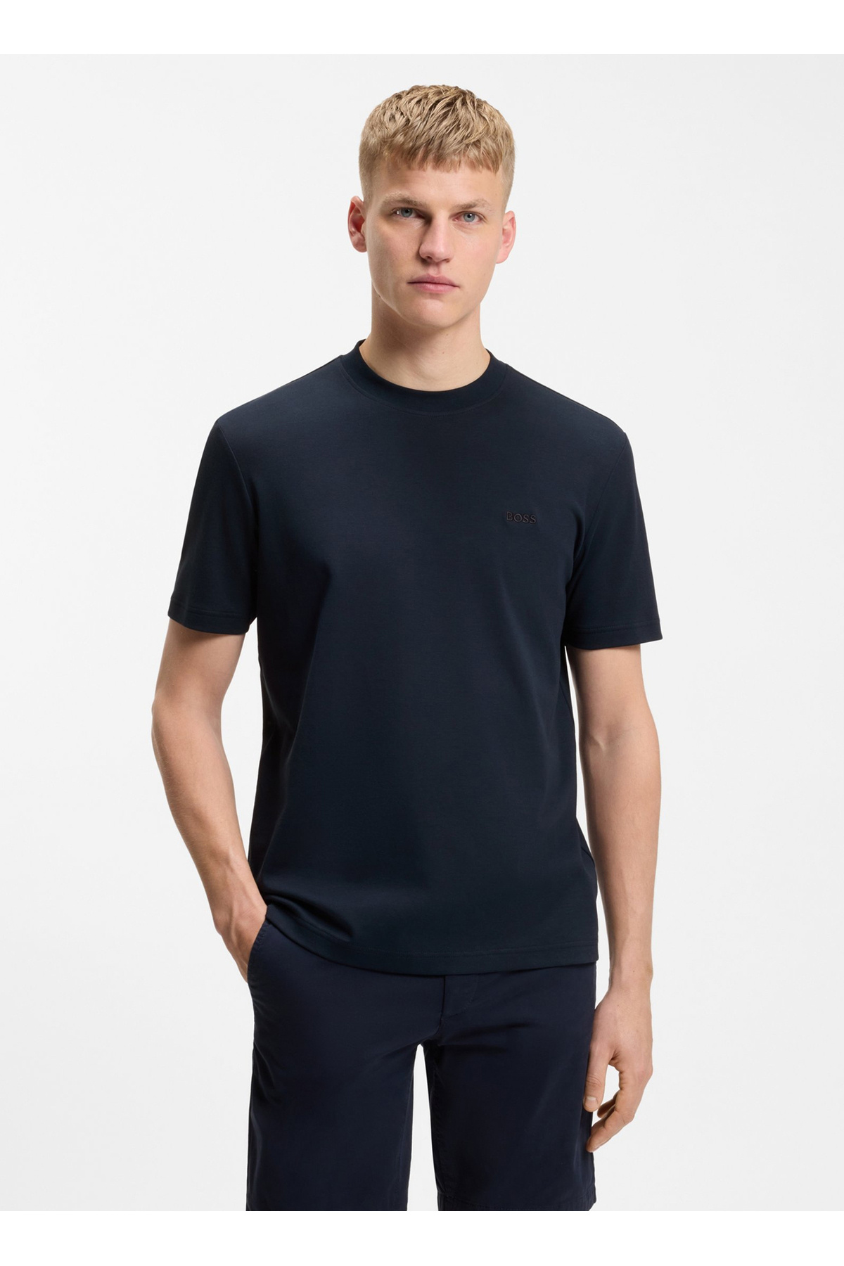 その他 BOSSCKM 9TOFLY miniset BOSS Lacivert Erkek Regular Fit T-Shirt Te_interlock_50554790