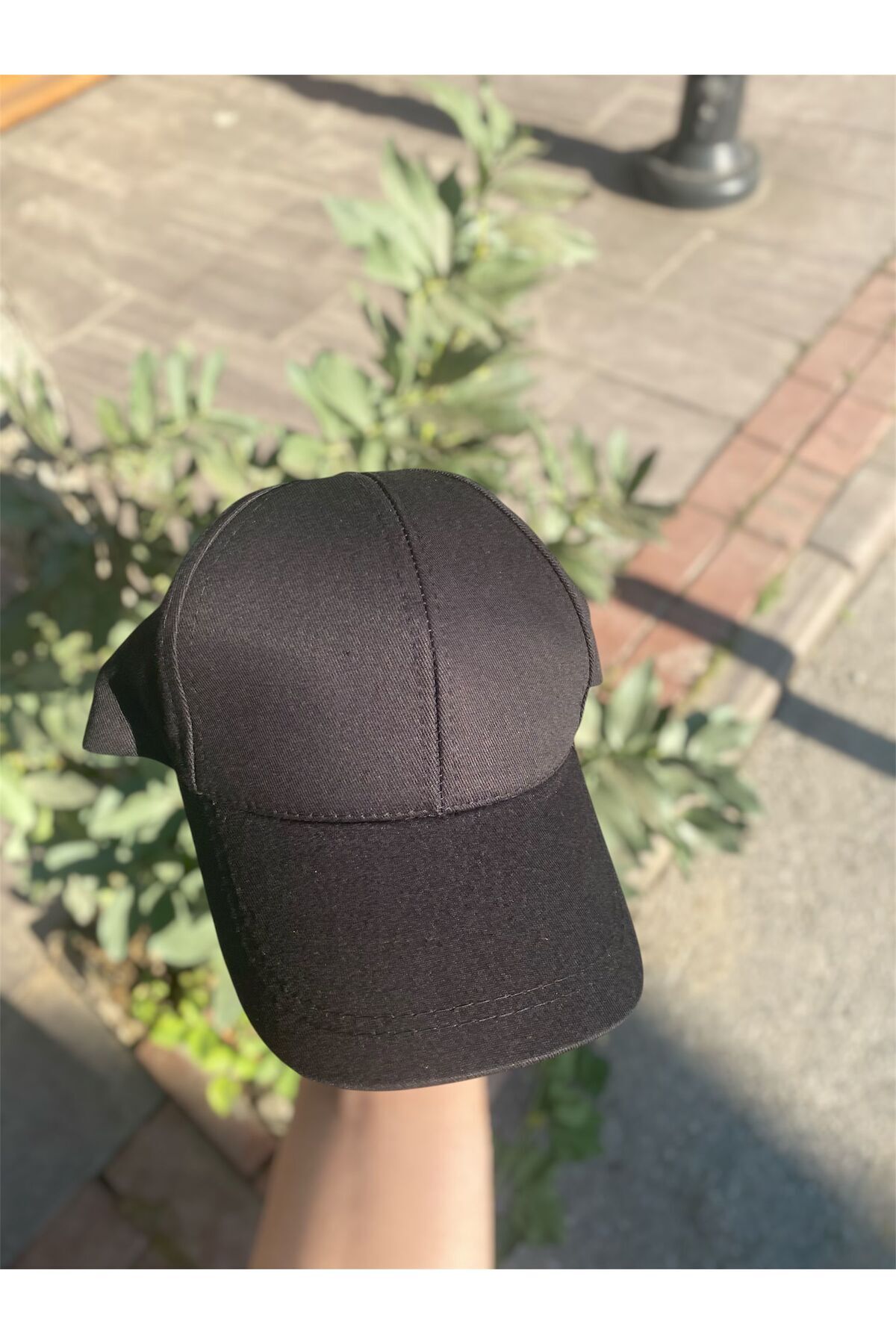 sf collection Siyah Düz Basic Baseball Şapka Unisex Ayarlanabilir Cap görsel 3