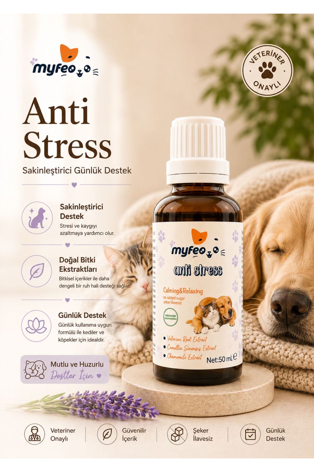 MYFEO Anti Stress Damlası ( Kediler Ve Köpekler Için Sakinleştirici Damla ) - Fiyatı, Yorumları