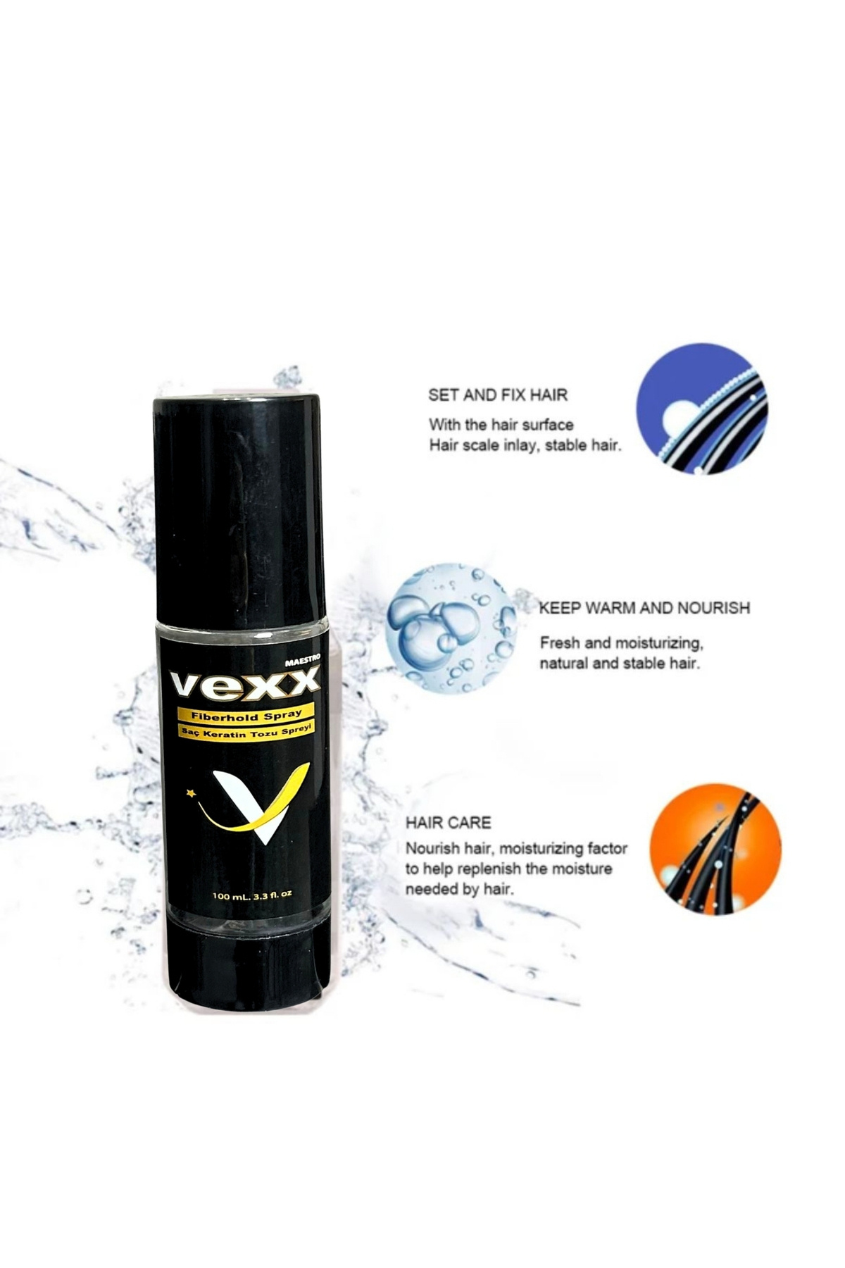 Vexx Sabitleyici Sprey Hair Fiber Saç Fiber Sabitleyici 100 Ml. Sprey — 060634vex — تصویر 4 از 4