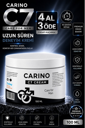 Carino E Bella Carino C7 Cream Care For Man 100 ML – Uzun Süren Deneyim Kremi