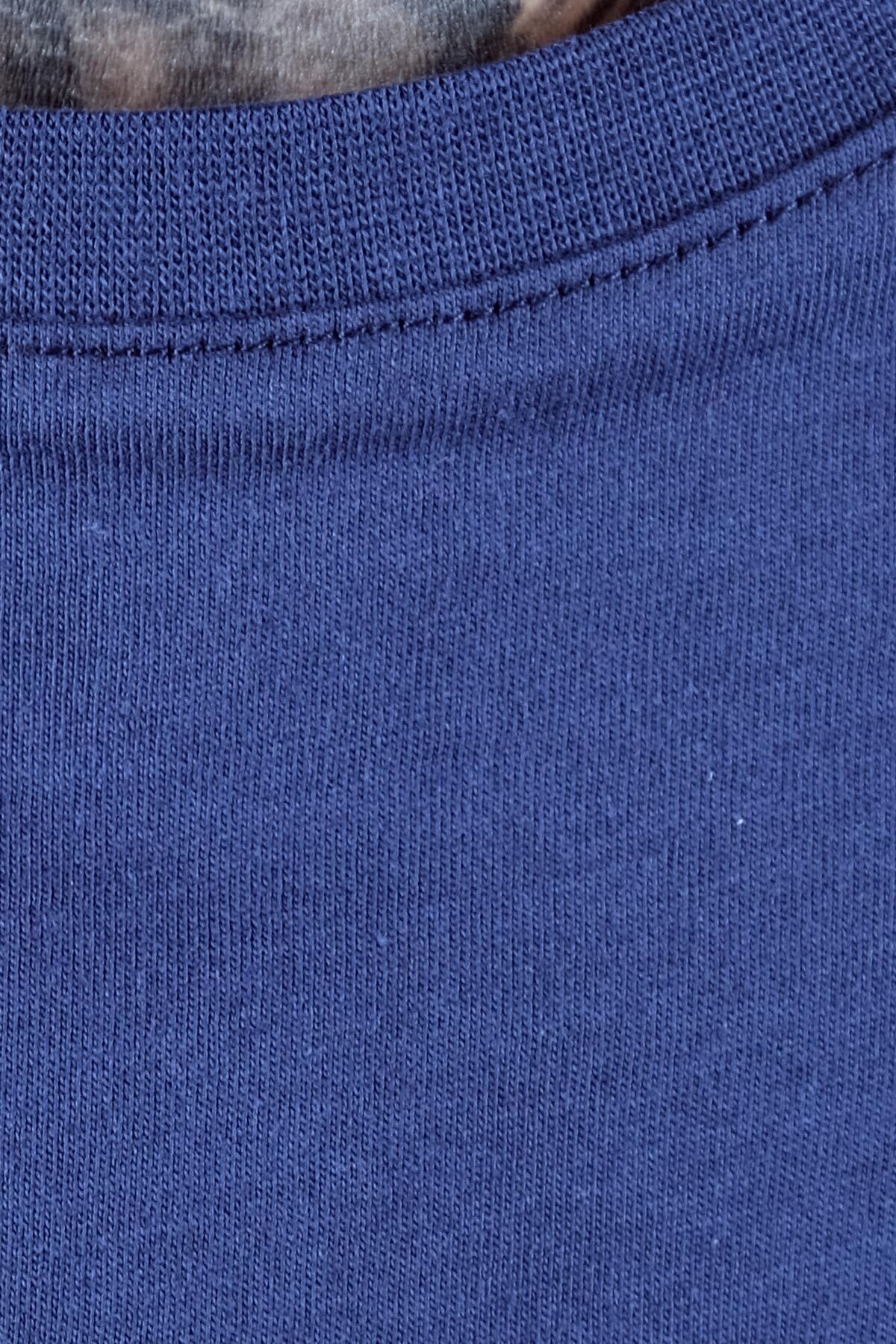 ModeXL Büyük Beden Erkek Bisiklet Yaka Basic T-Shirt %100 Pamuk 20031 İndigo görsel 4