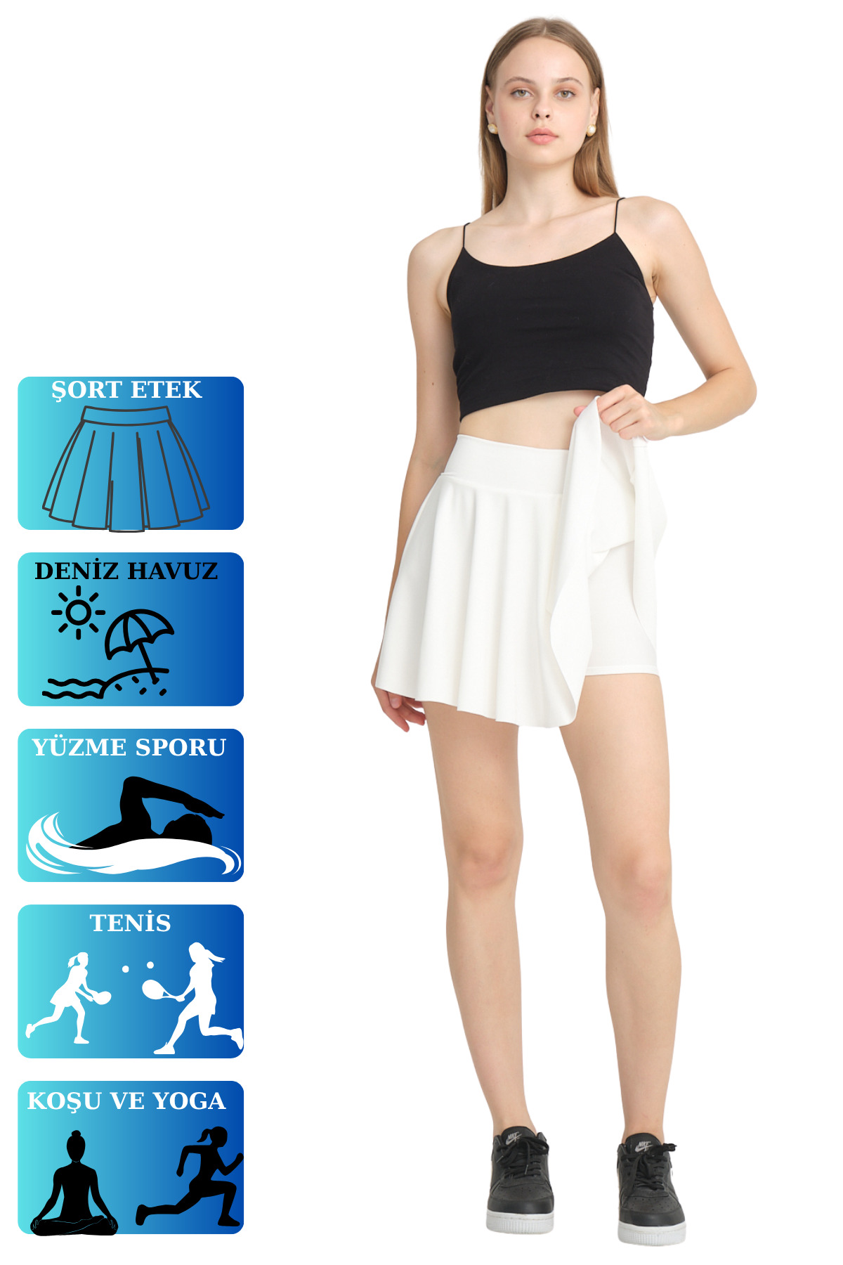 Women's Mini Shorts Flywheel Skirt Lycra Stretch Wrapper