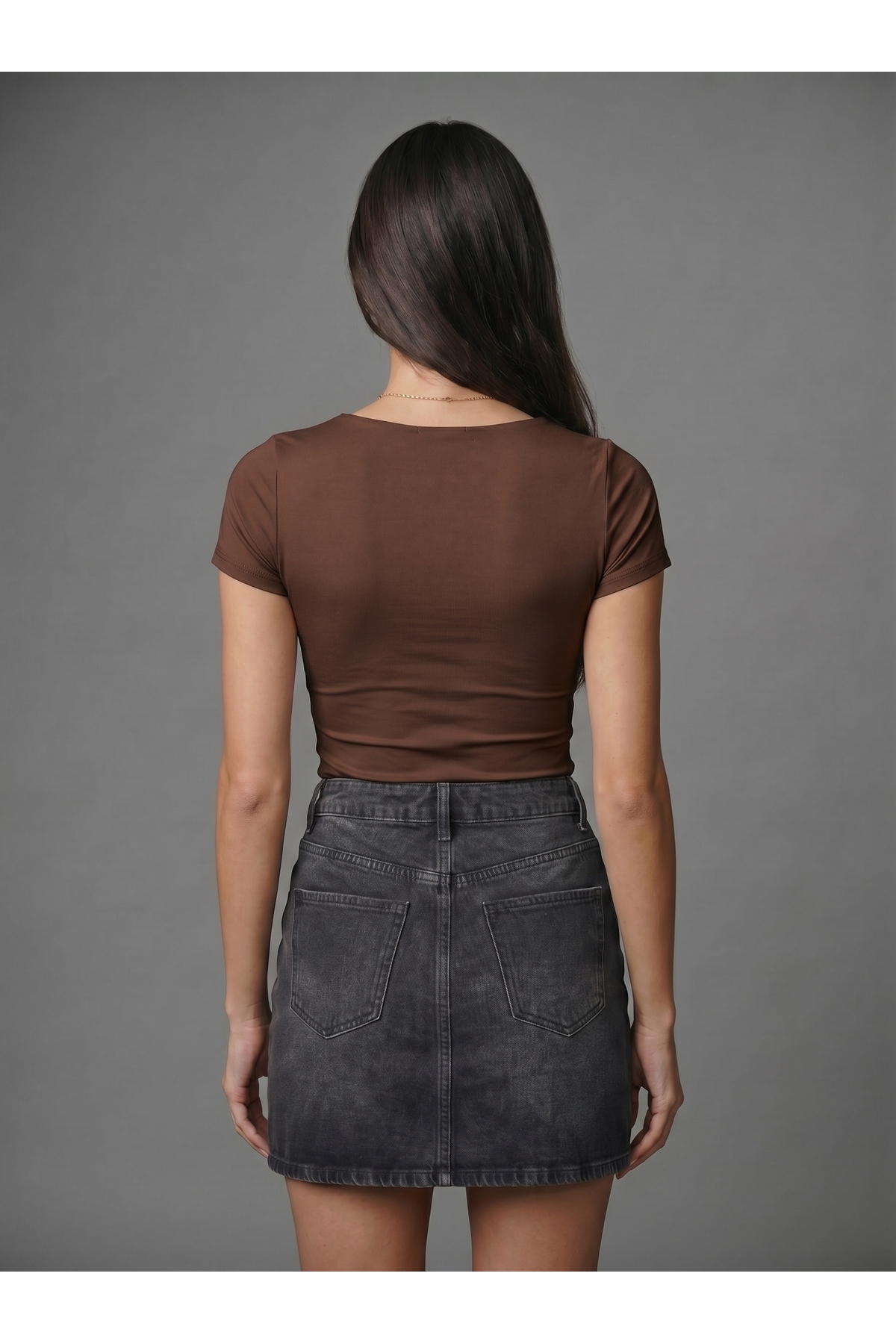 Kare Yaka Kısa Kollu Bodysuit 4