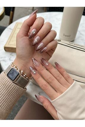 Louesse Beauty Louésse Mocha Glow Takma Tırnak Seti 12’li – Kahve Geçişli Taş...