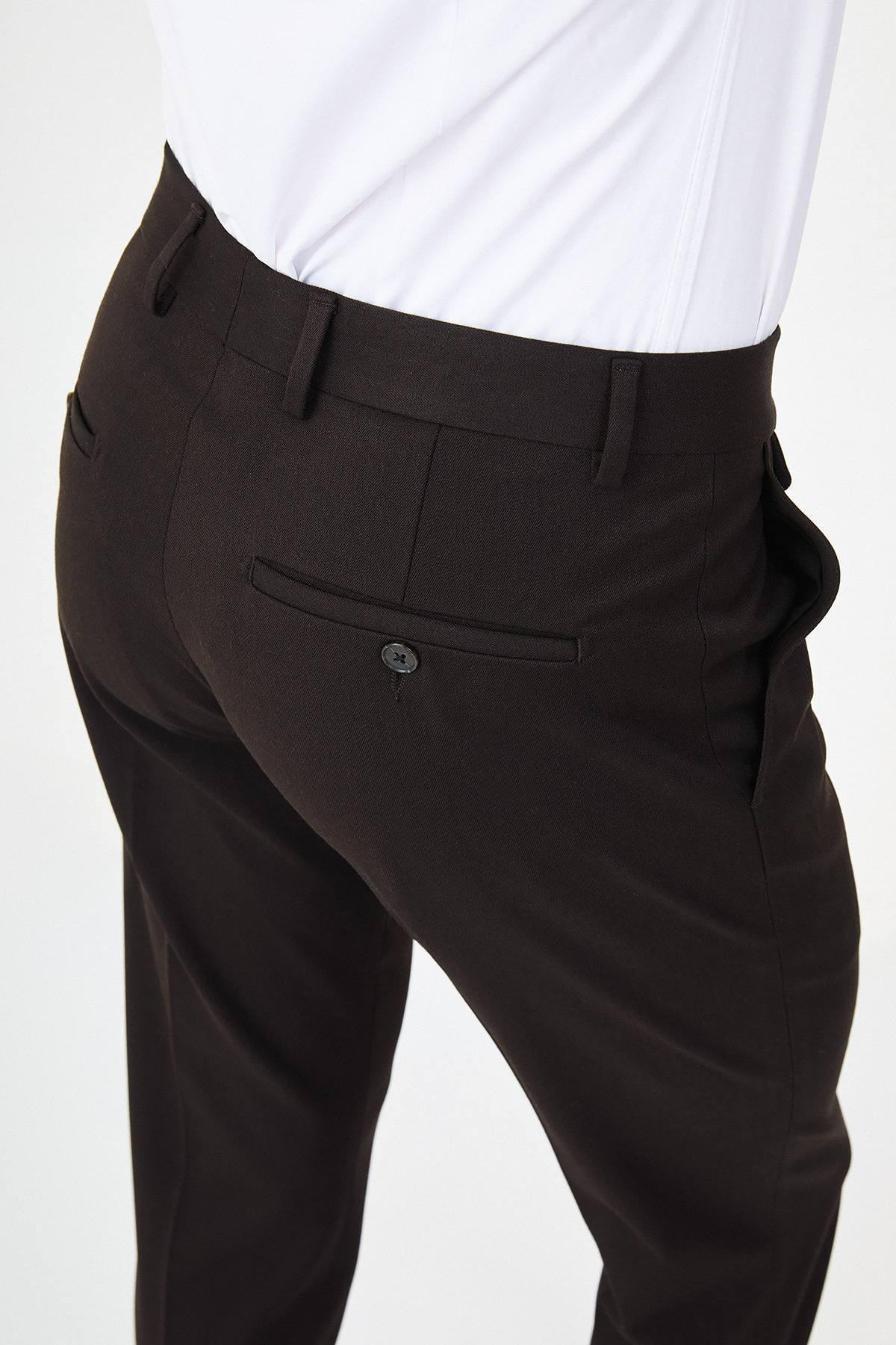 Düz Slim Fit Klasik Erkek Pantolon Kahve - 38988.21K — قهوه‌ای — تصویر 6 از 6