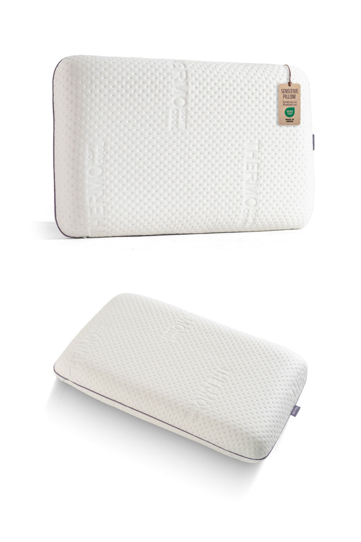 Neck Supported Visco Orthopedic SENSITIVE PİLLOW, 70x40x15 Cm, White