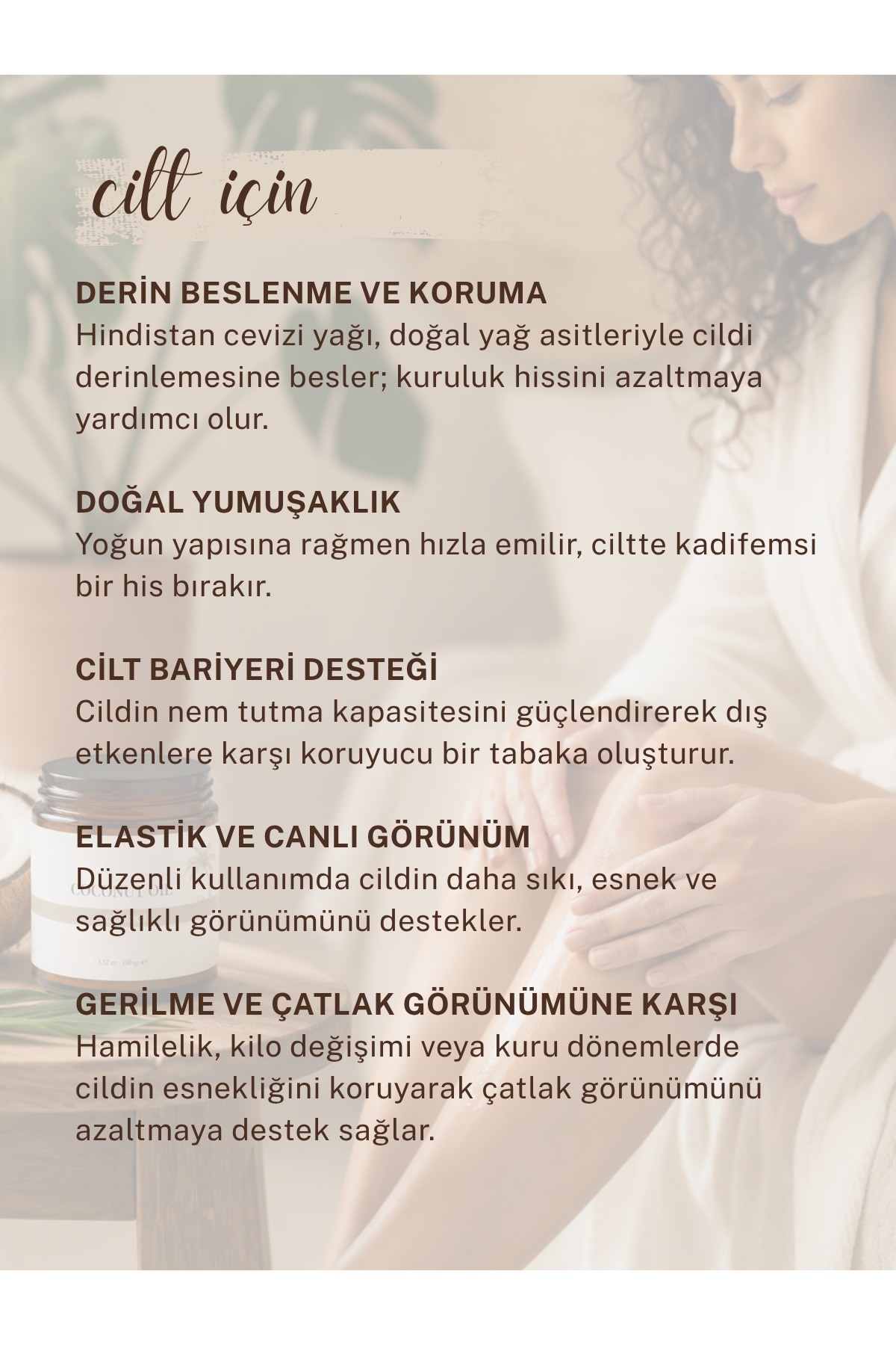 Hindistan Cevizi Yağı - Soğuk Sıkım Ham Işlenmemiş Raw Virgin Coconut Oil 100 gr — S24COCO03 — تصویر 4 از 8