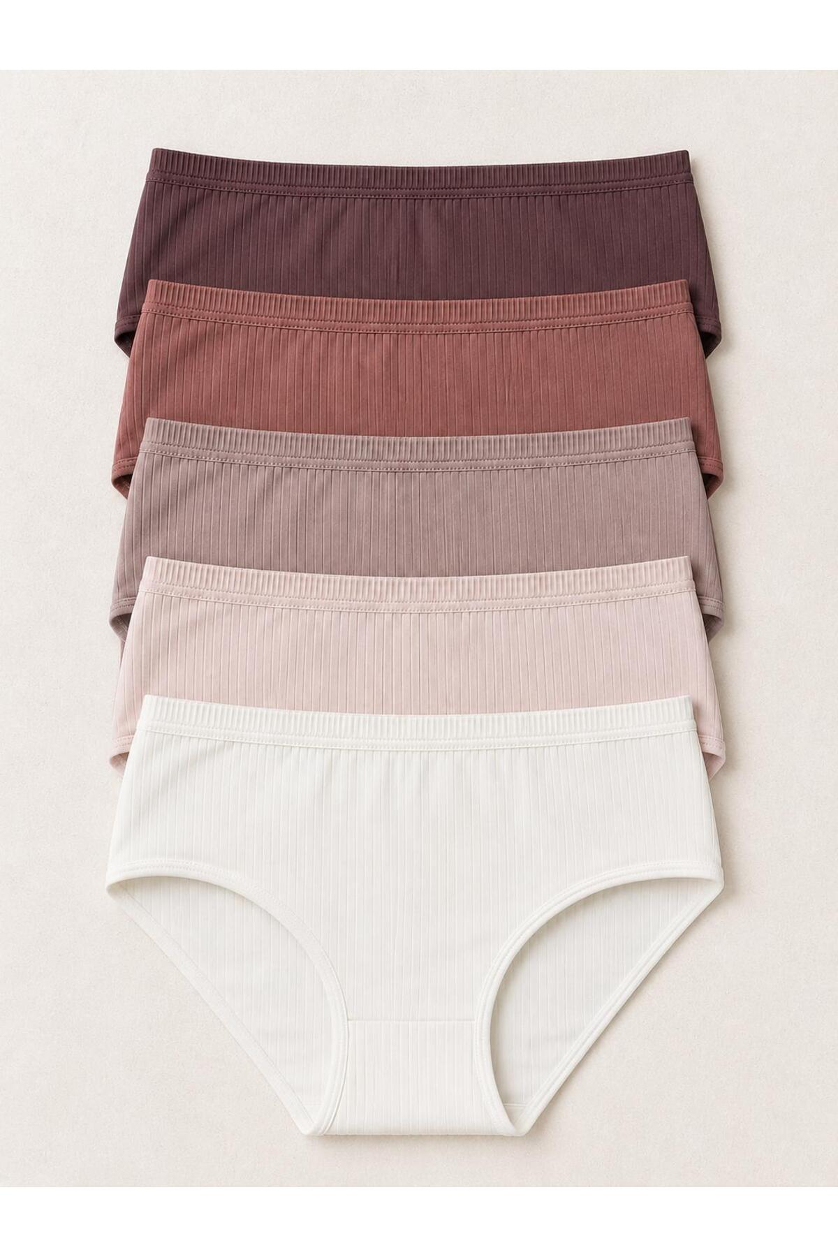 Women's Ribbed Rib Panties 5-Pack Cotton 5450
