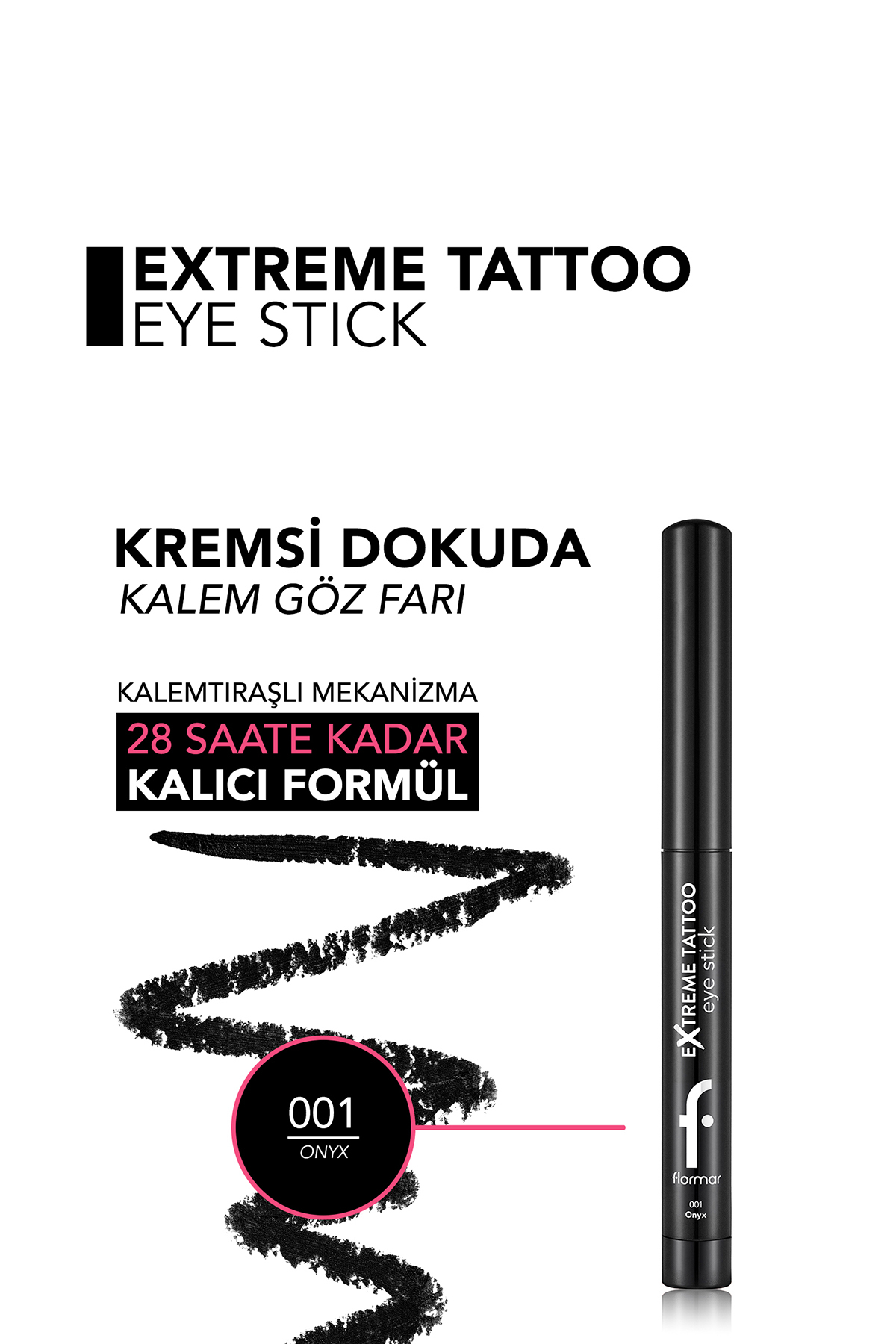 Extreme Tattoo Mat Asansörlü Kalemtıraşlı Jel Göz Kalemi & Far Stick - 001 Onyx — مشکی 10049 — تصویر 8 از 9