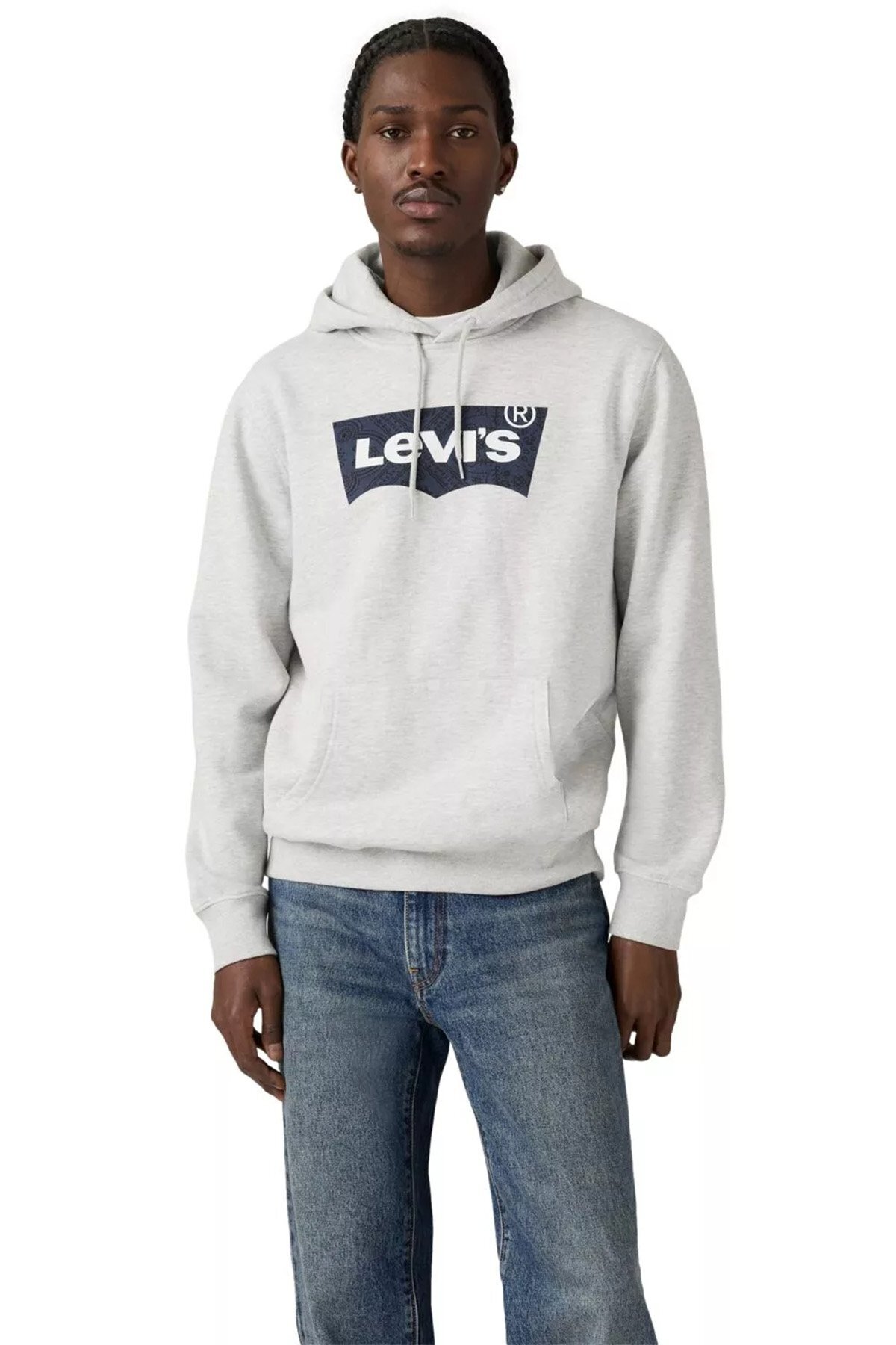 سویشرت خاکستری کلاه‌دار چاپی مردانه لیوایز - 38424-0154 لیوایز سویشرت Levi's