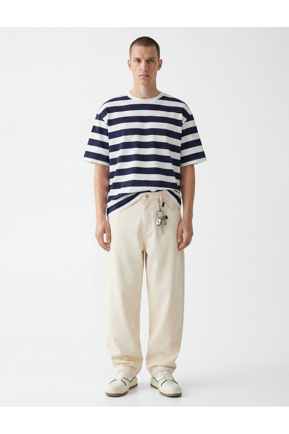 Koton Pamuklu Bol Normal Bel Cepli Oversize Barrel Fit Jean Pantolon görsel 2