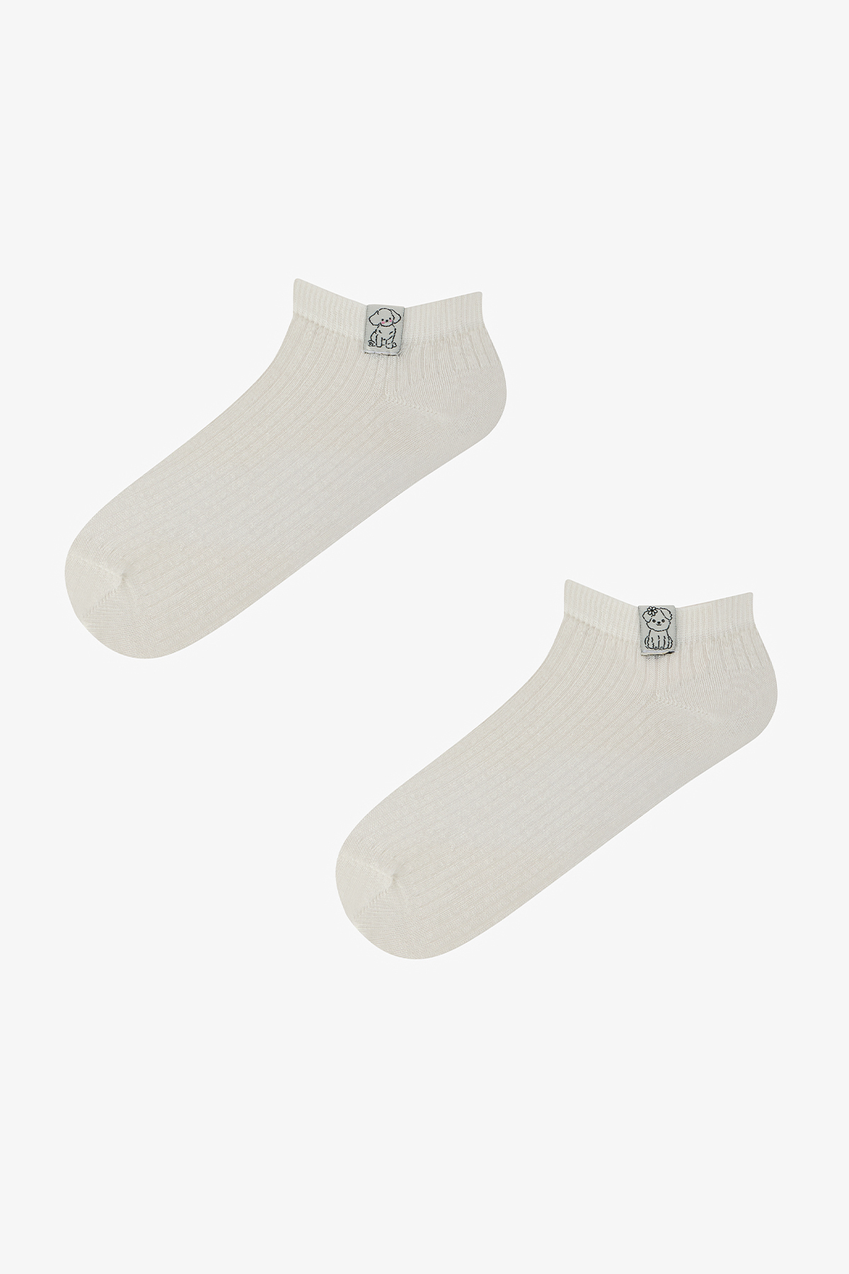 2 Pairs of Cotton Dog Woven Tag Booties Socks