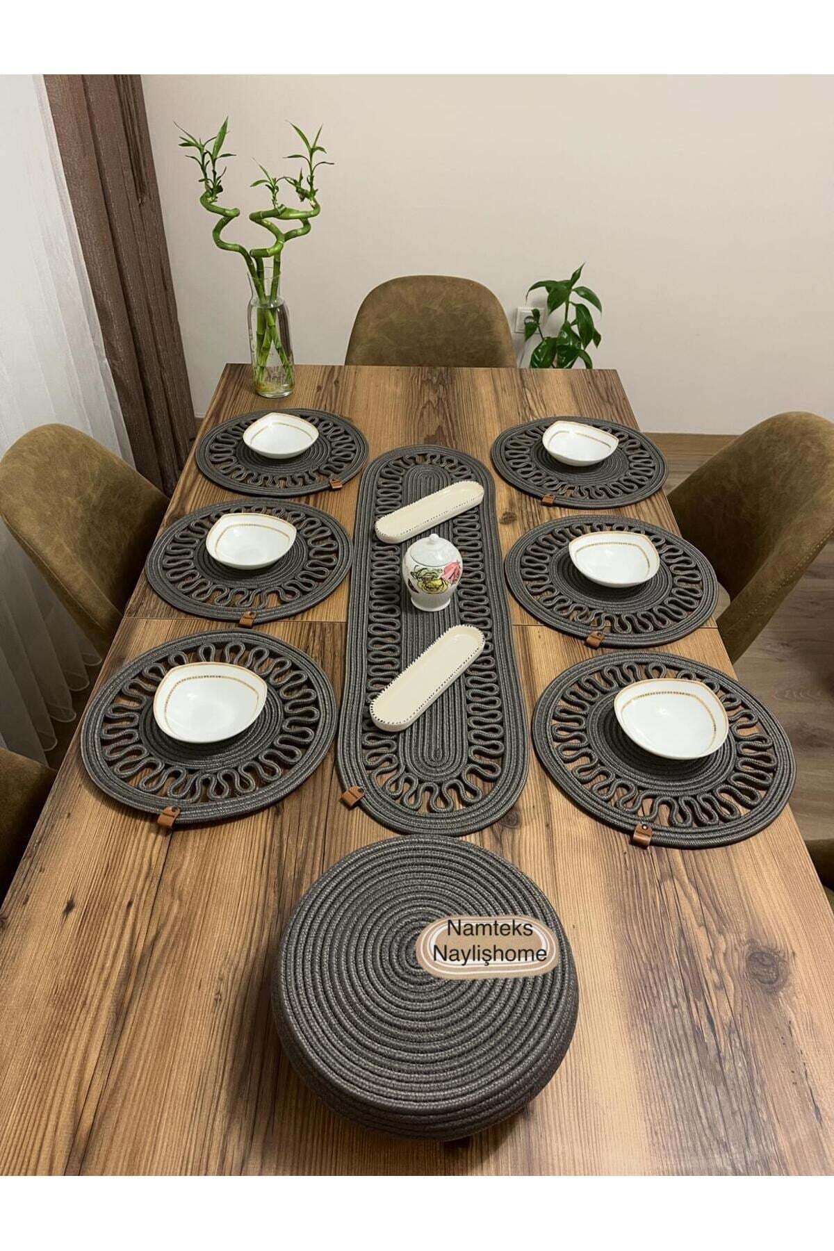 Jute American Service Set Runner Underplate Gift Tablecloth Set Dining Service Set