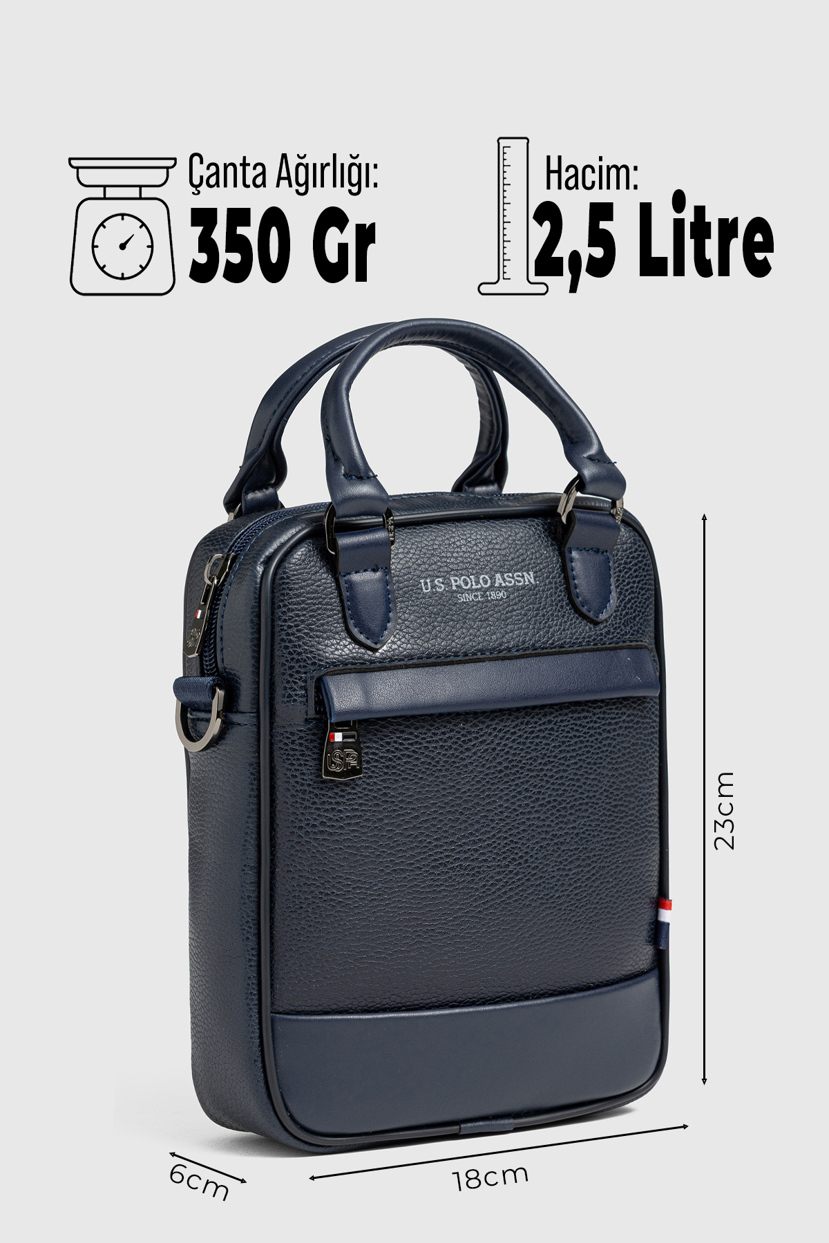 U.S. Polo Assn. U.S. Polo Assn 26007-26008 Omuz Askılı Erkek El Çantası Postacı Çantası SİYAH görsel 8