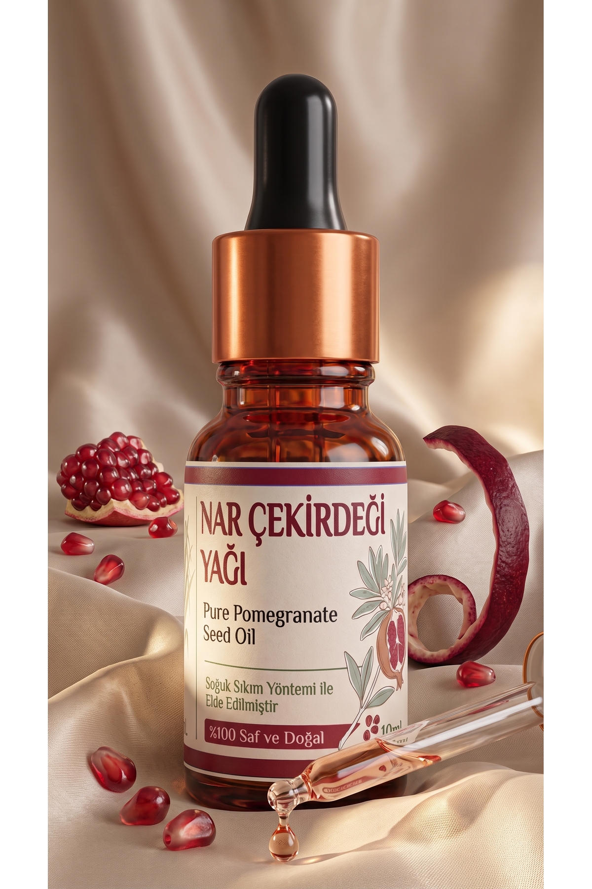 Nar Çekirdeği Yağı 10 ml / Soğuk Sıkım / %100 Saf Ve Doğal / Pomegranate Seed Oil — A1-Nar-Çekirdeği-yag-10 — تصویر 3 از 8