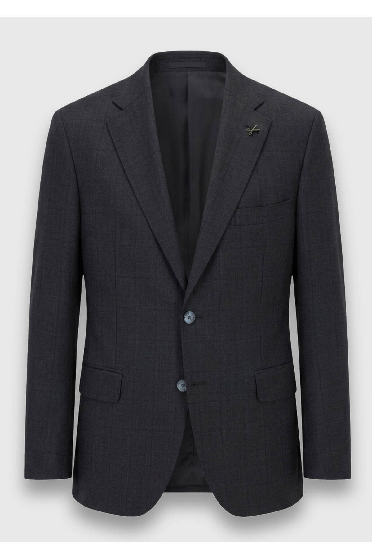Ramsey Antrasit Kareli Zeroweight Slim Fit %100 Yün Takım Elbise görsel 6