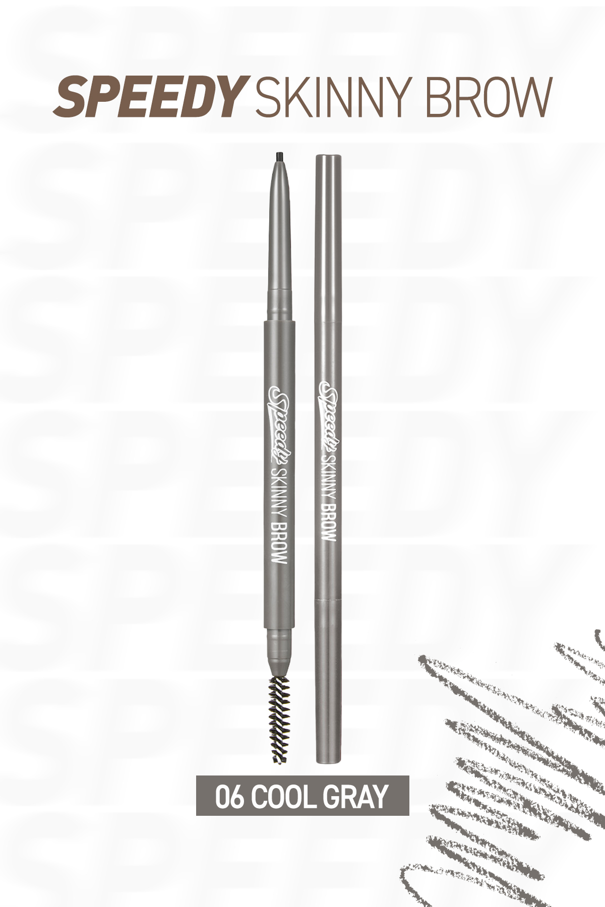 PERIPERA Ultra İnce Uçlu, Doğal Görünüm Veren Kaş Kalemi PERIPERA Speedy Skinny Brow (6 Cool Gray) — نارنجی 6342